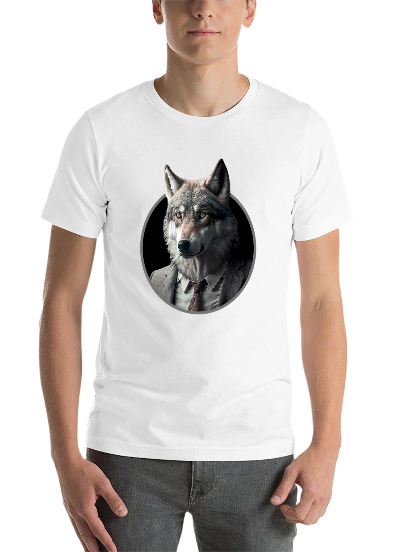 Black Wolf in Suit Graphic T-Shirt - Mens view 14