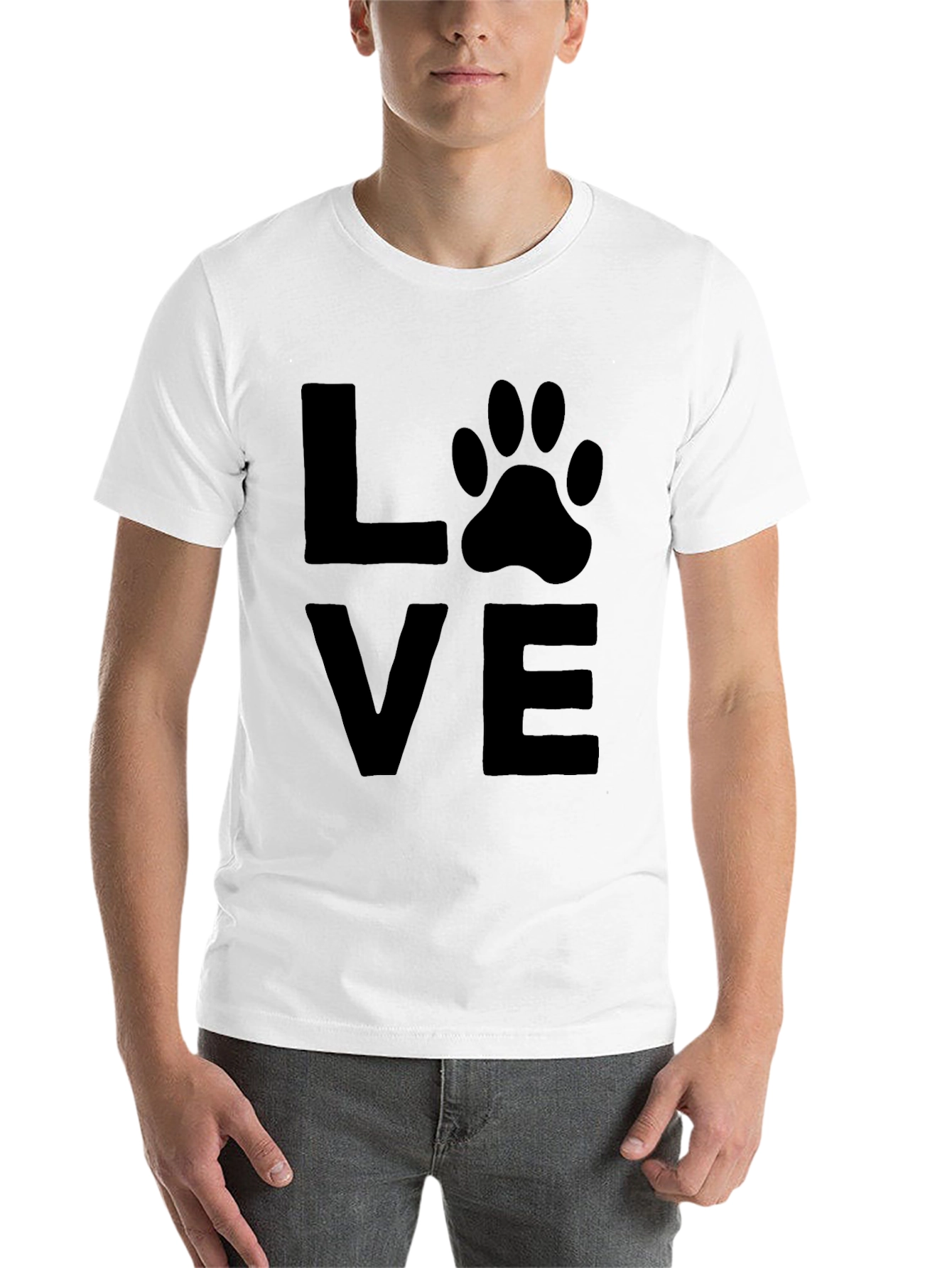 Black Love Paw Print T-Shirt - Black Graphic Tee view 14