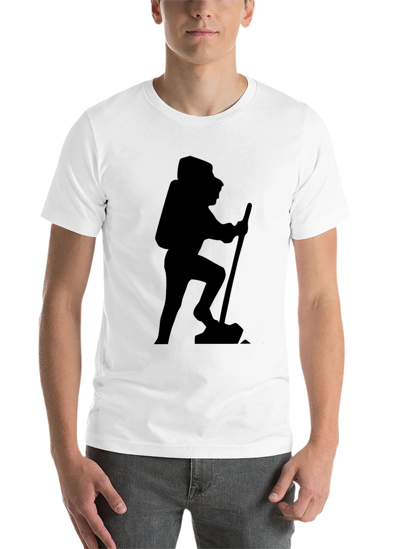 Black Hiking Silhouette Black T-Shirt view 14