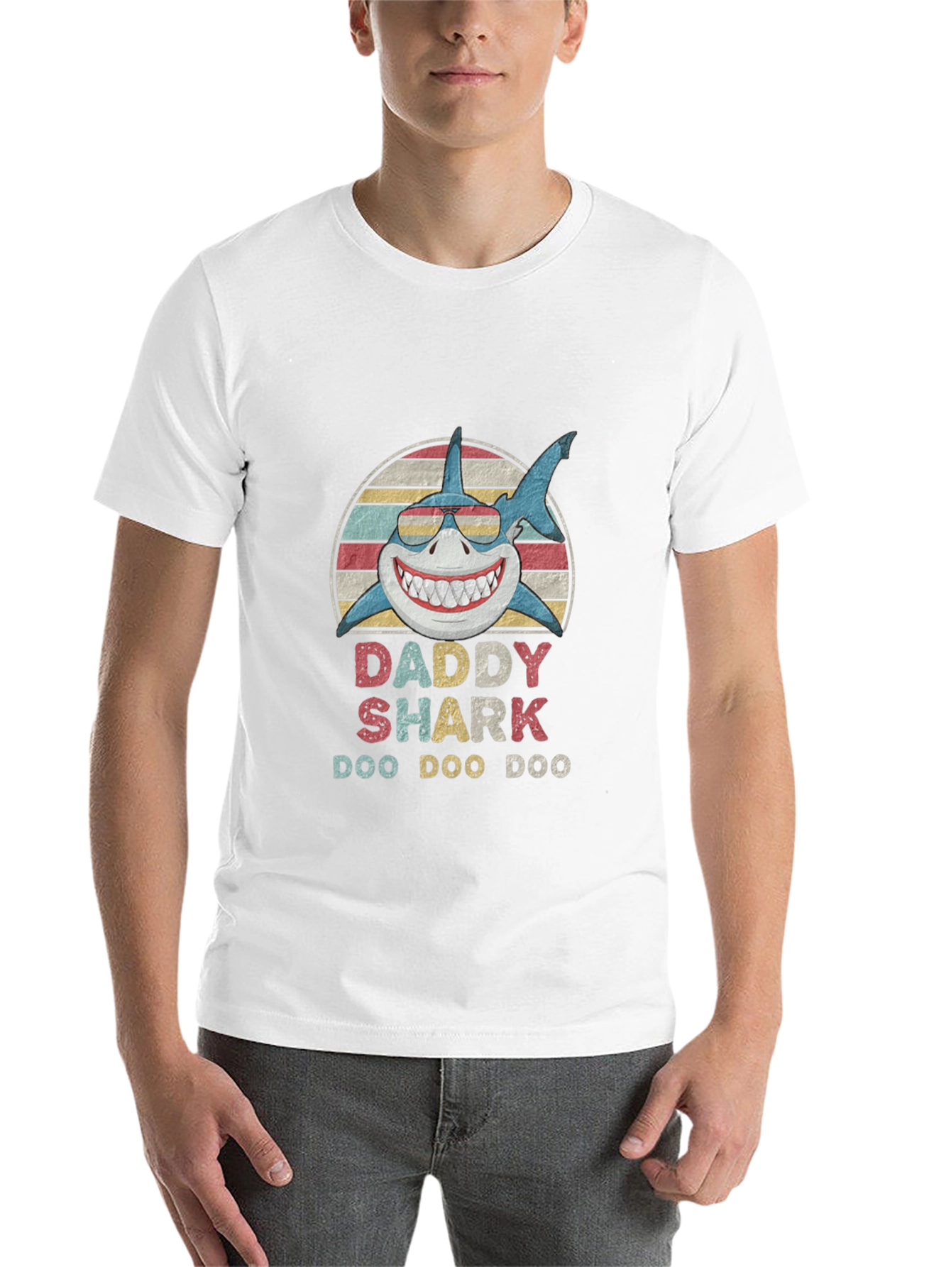 Black Daddy Shark Doo Doo Doo T-Shirt view 14
