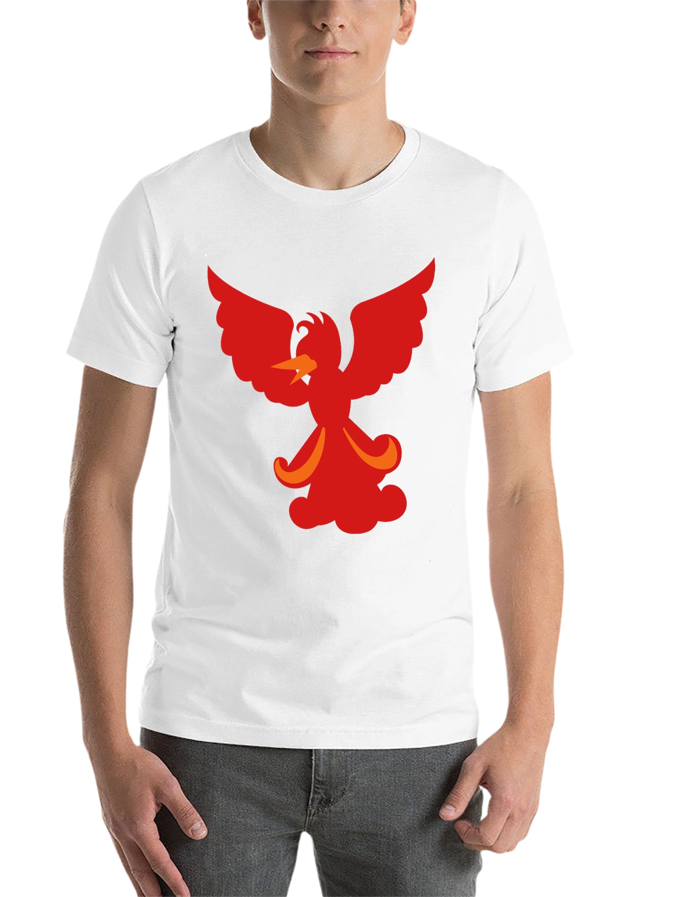 Black Fiery Phoenix Graphic Tee - Black Cotton Blend view 14