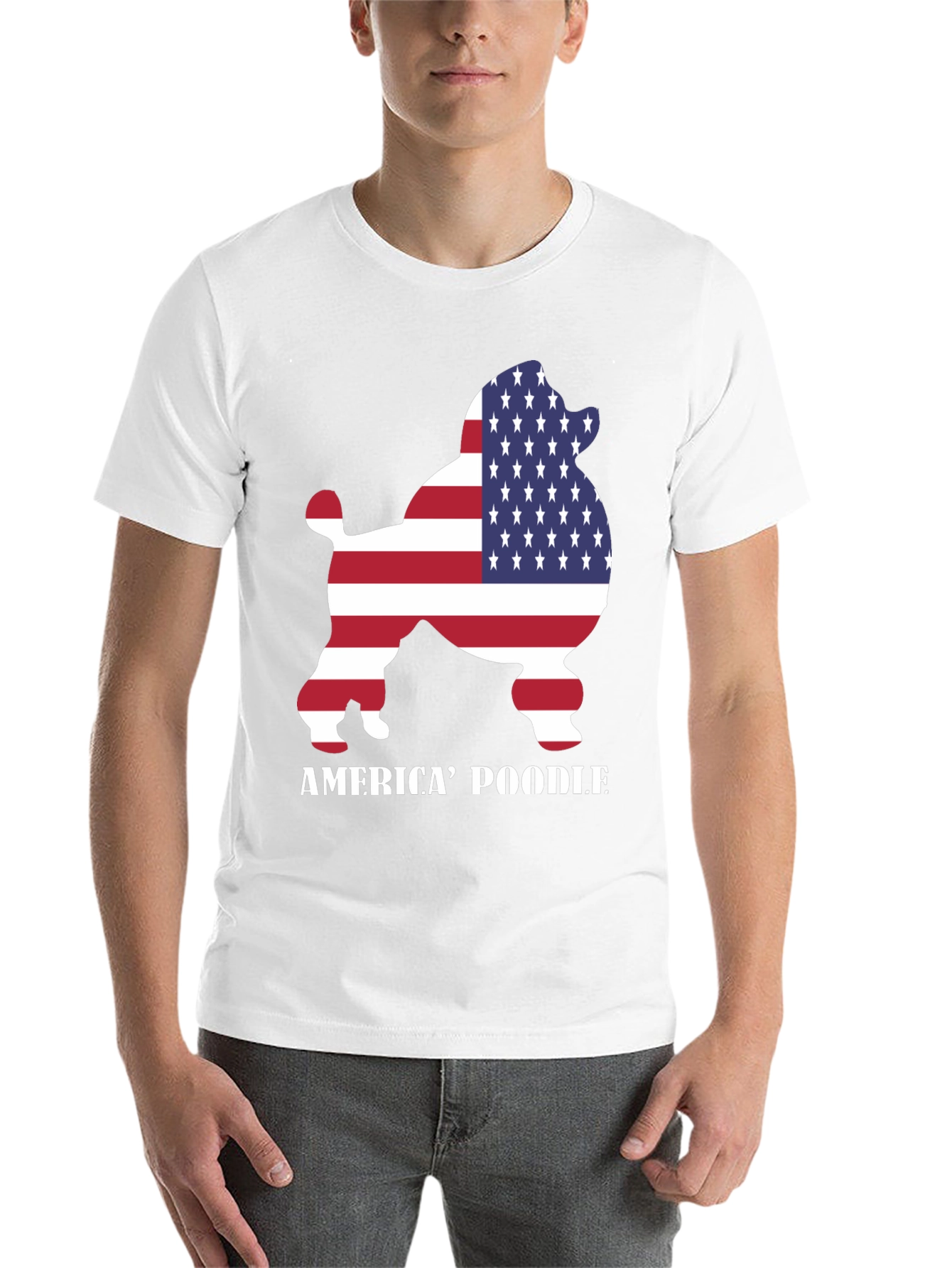 Black America' Poodle T-Shirt view 14