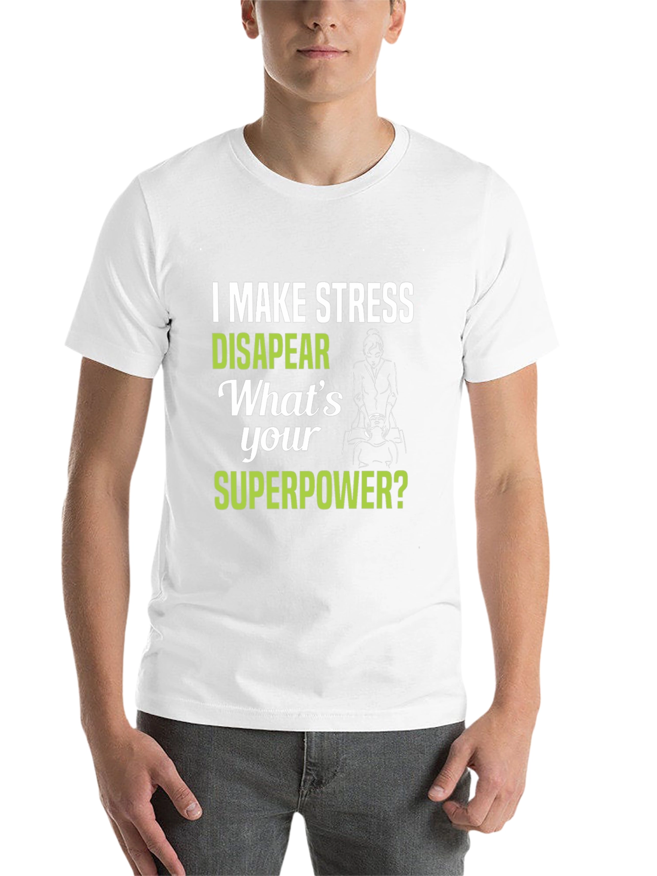 Black Stress Relief Superpower T-Shirt view 14
