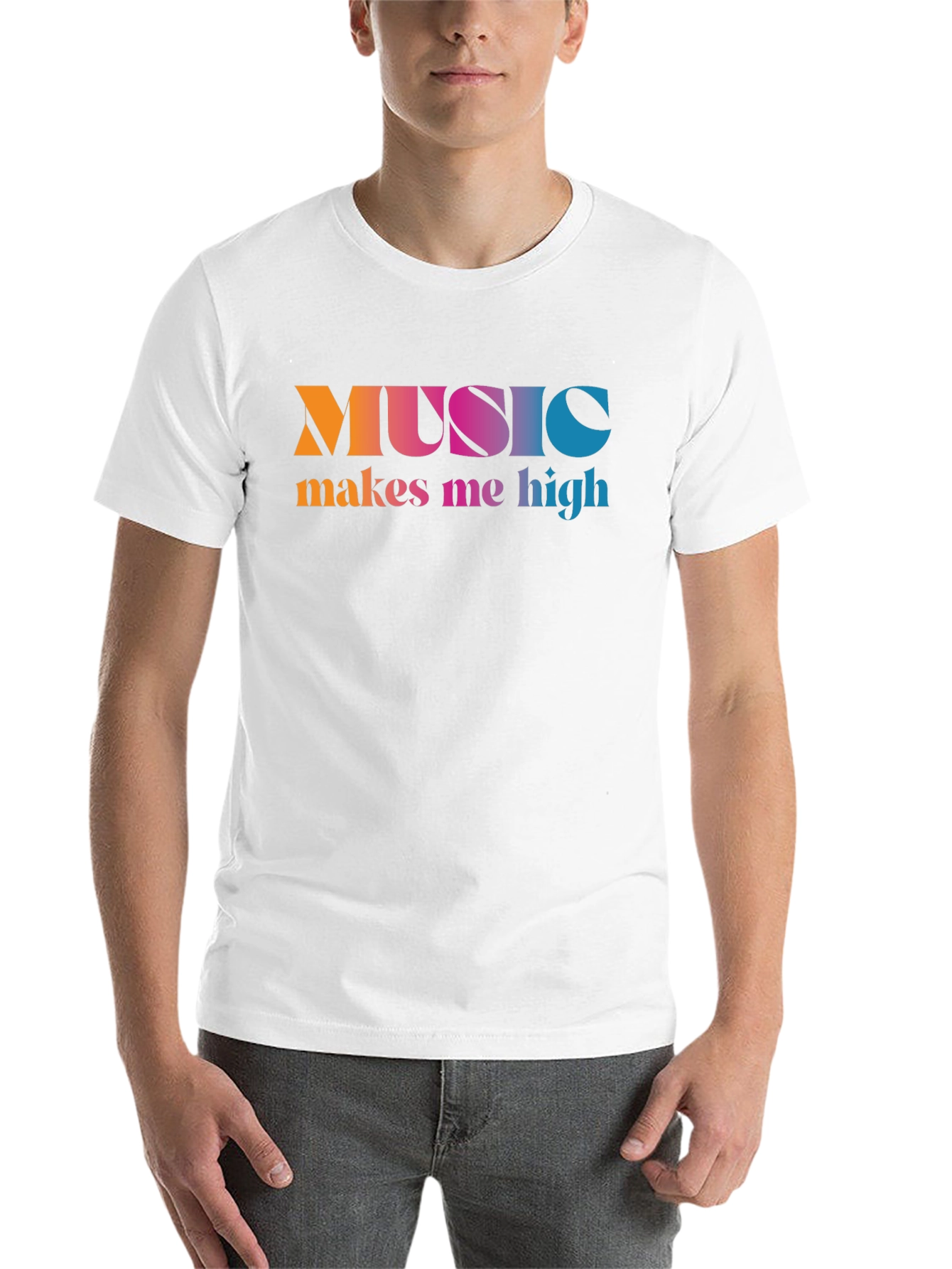Black Music Makes Me High T-Shirt - Colorful Graphic Tee view 14