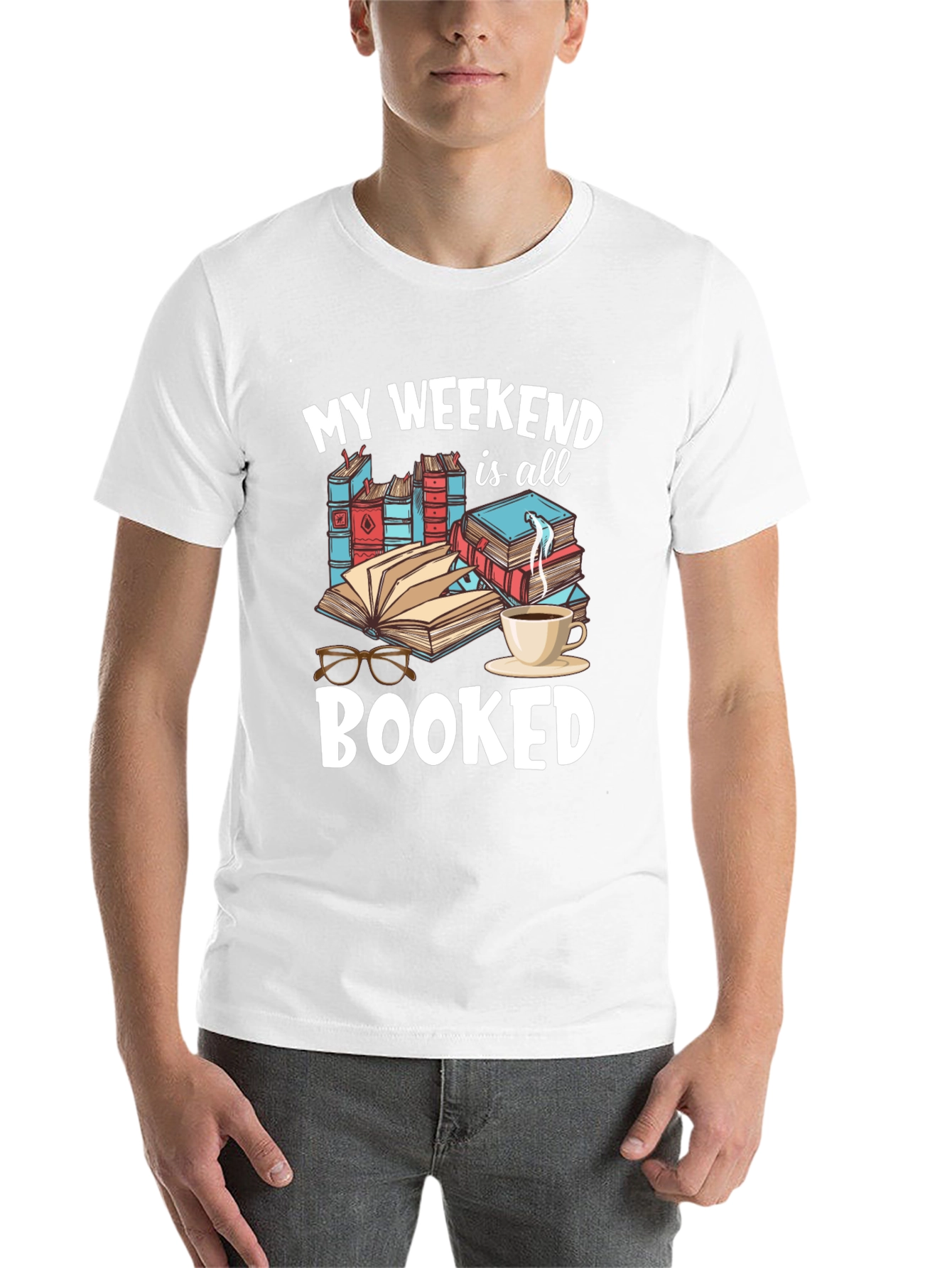 Black My Weekend is Booked T-Shirt - Reader Tee view 14