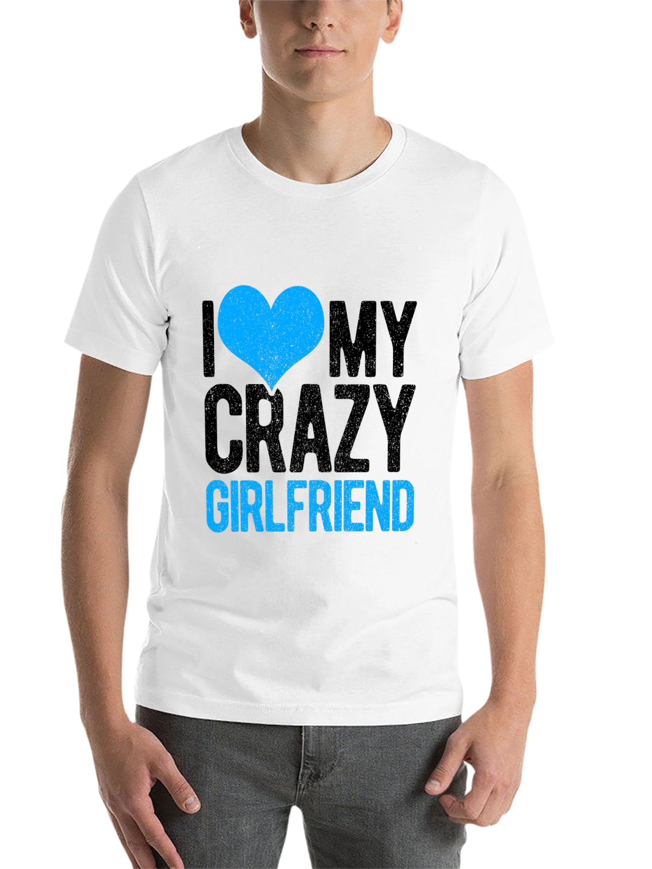 Black I Heart My Crazy Girlfriend - Novelty T-Shirt view 14