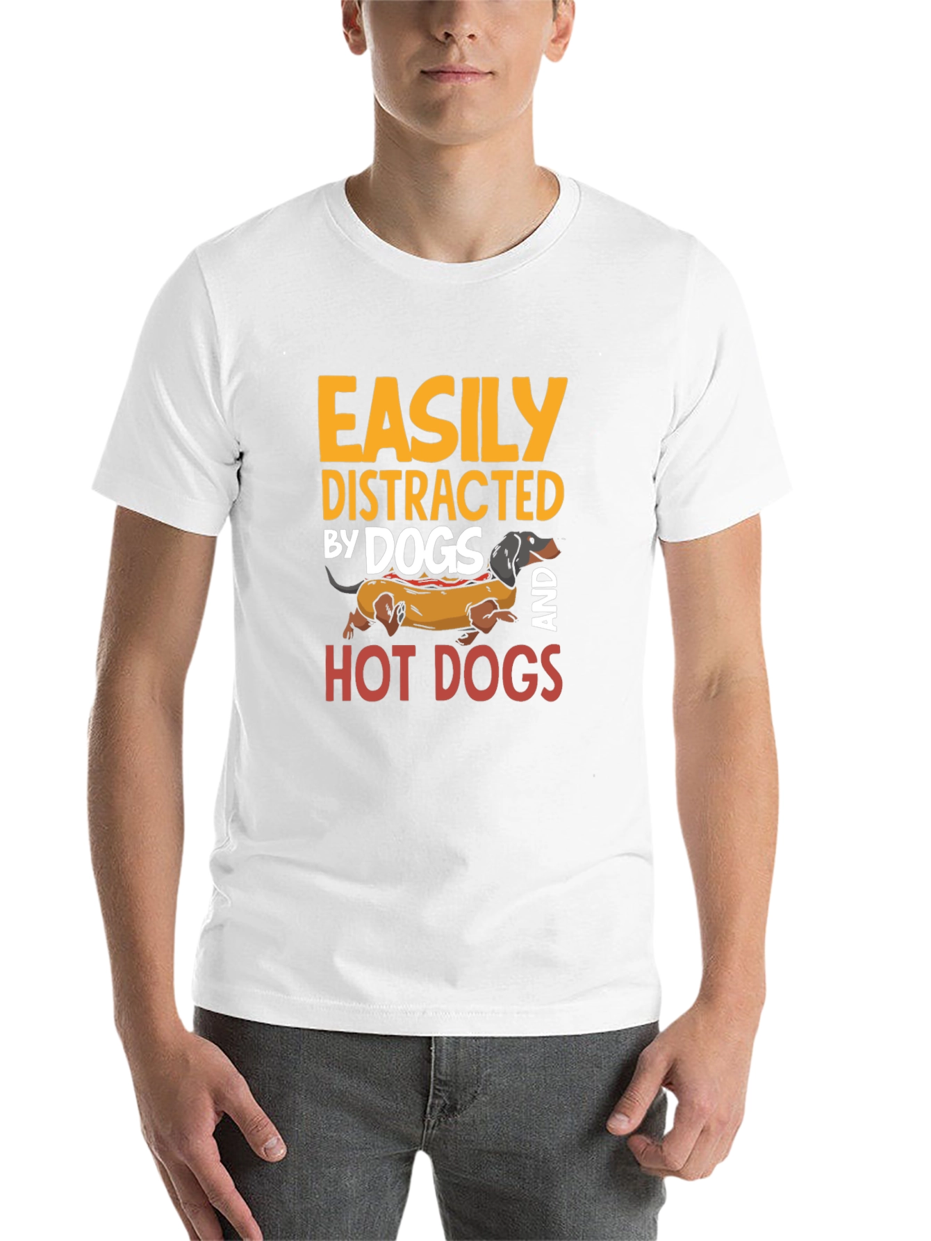 Easily Distracted By Dogs and Hot Dogs T-Shirt - 14