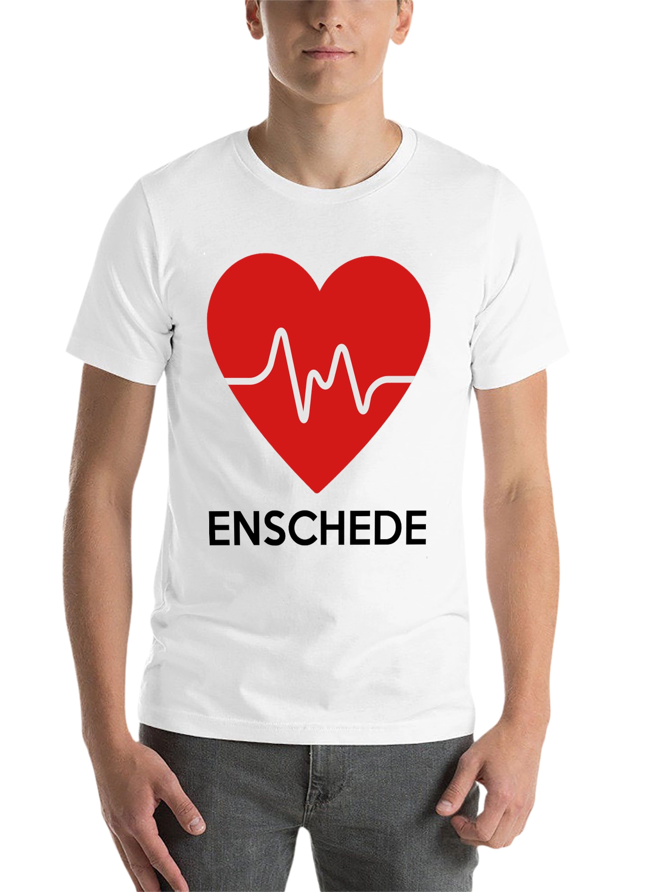 Black Enschede Heartbeat Graphic Tee - Soft Cotton Blend view 14