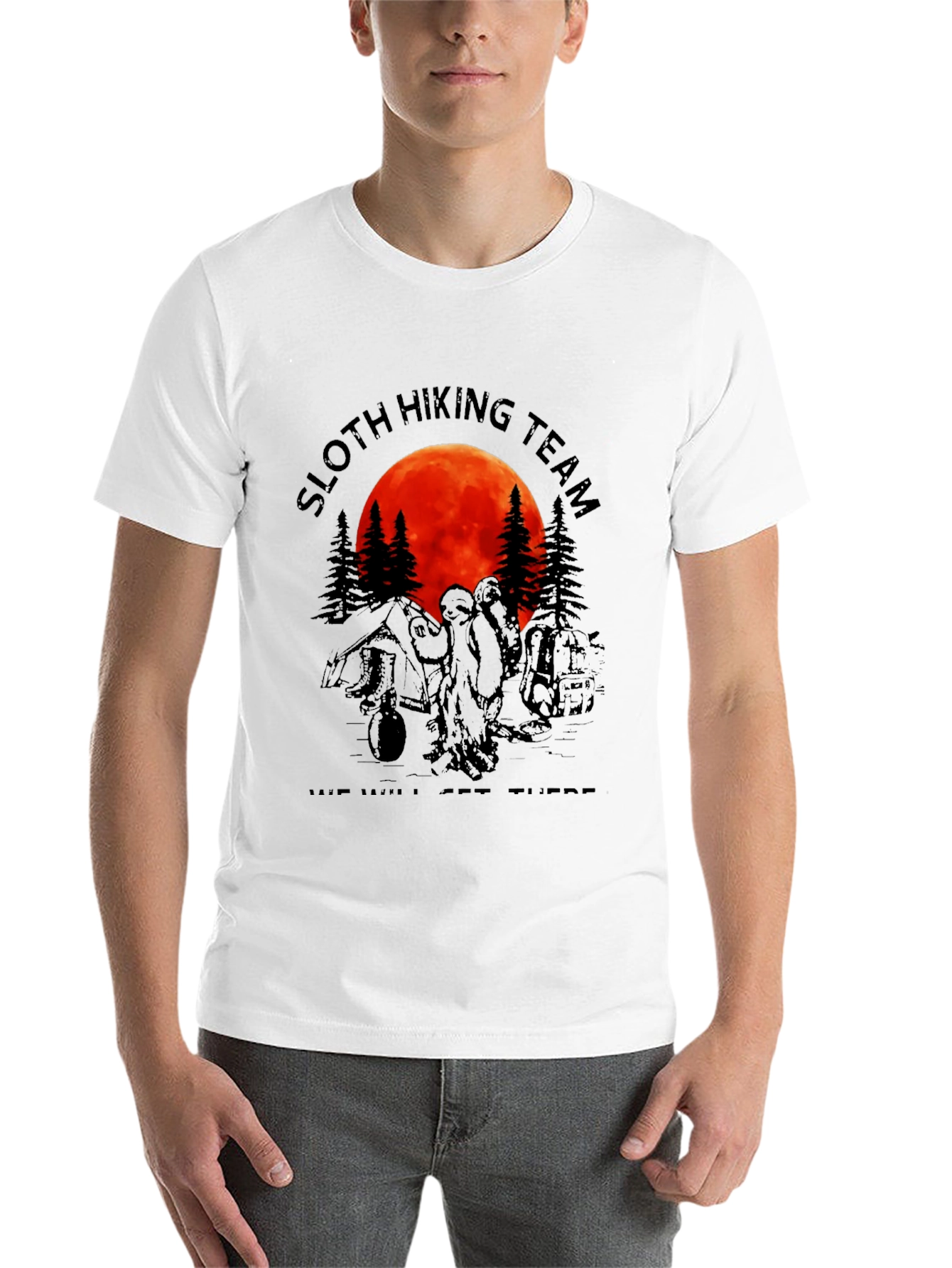 Black Sloth Hiking Team Graphic Tee - "We Will Get There" T-Shirt view 14