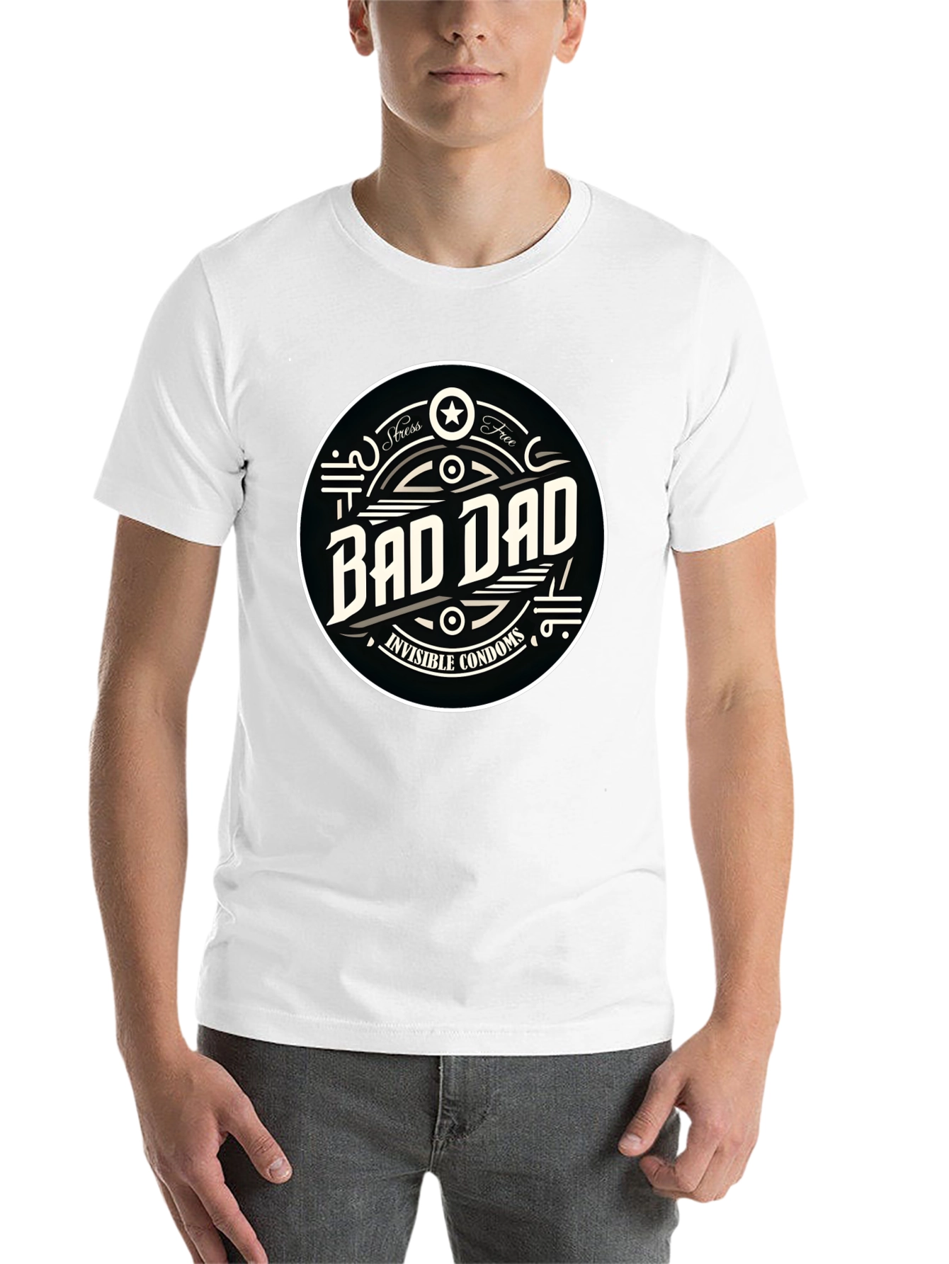Black Bad Dad Funny Graphic T-Shirt view 14
