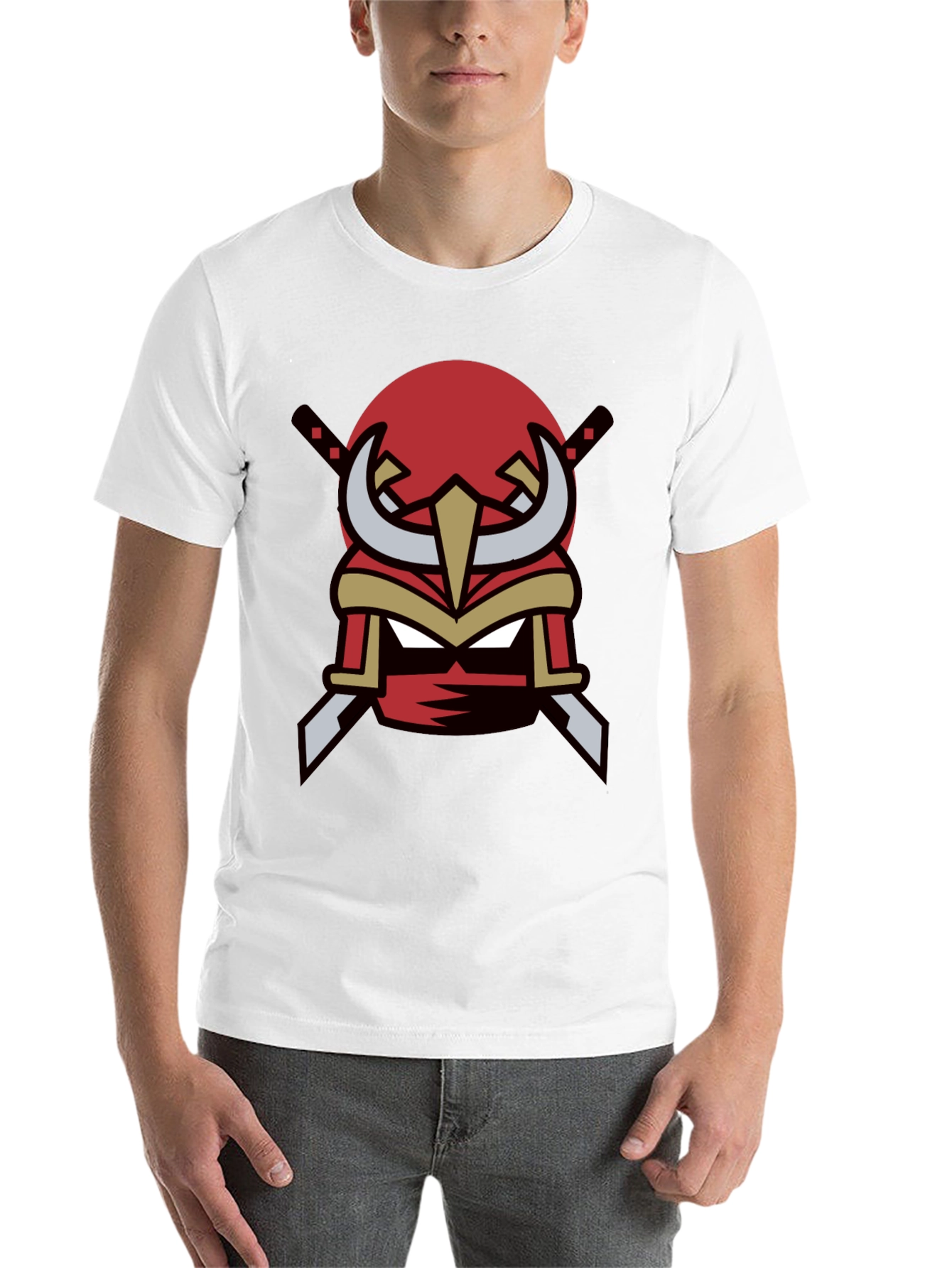 Black Red Ninja Mask Graphic Tee - Cool Samurai Style view 14