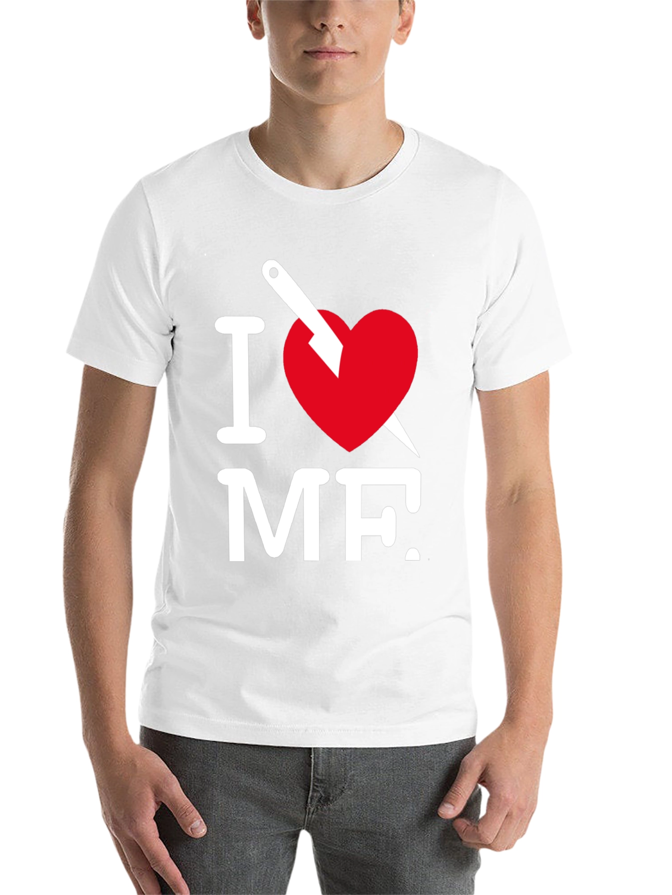 Black I Heart MF Graphic Tee - Black Crew Neck T-Shirt view 14