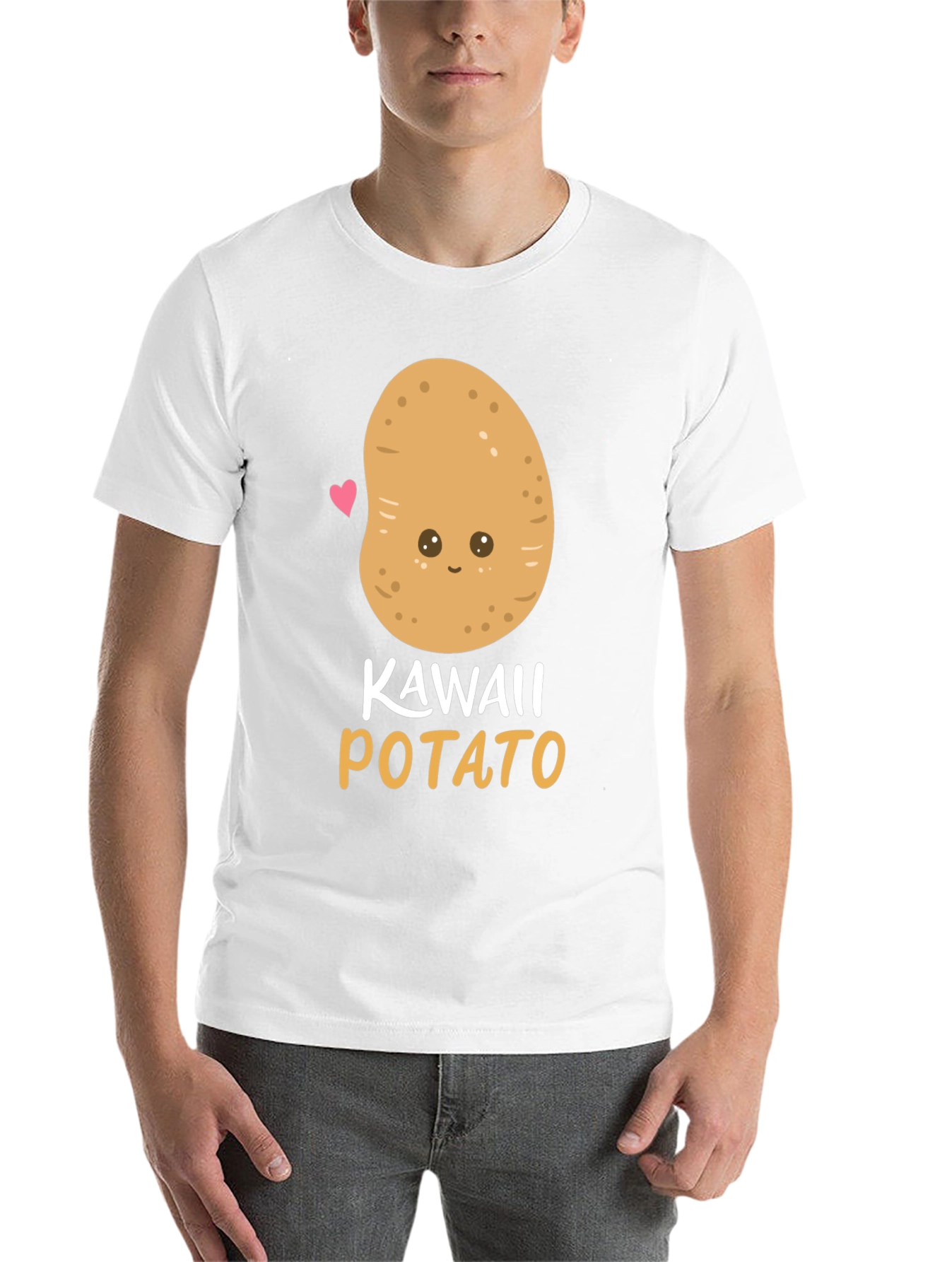 Black Kawaii Potato Graphic Tee - Unisex Comfort view 14