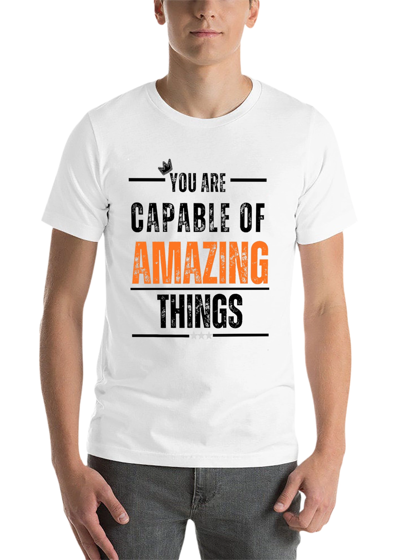 Black Inspirational T-Shirt: You Are Capable of Amazing Things view 14