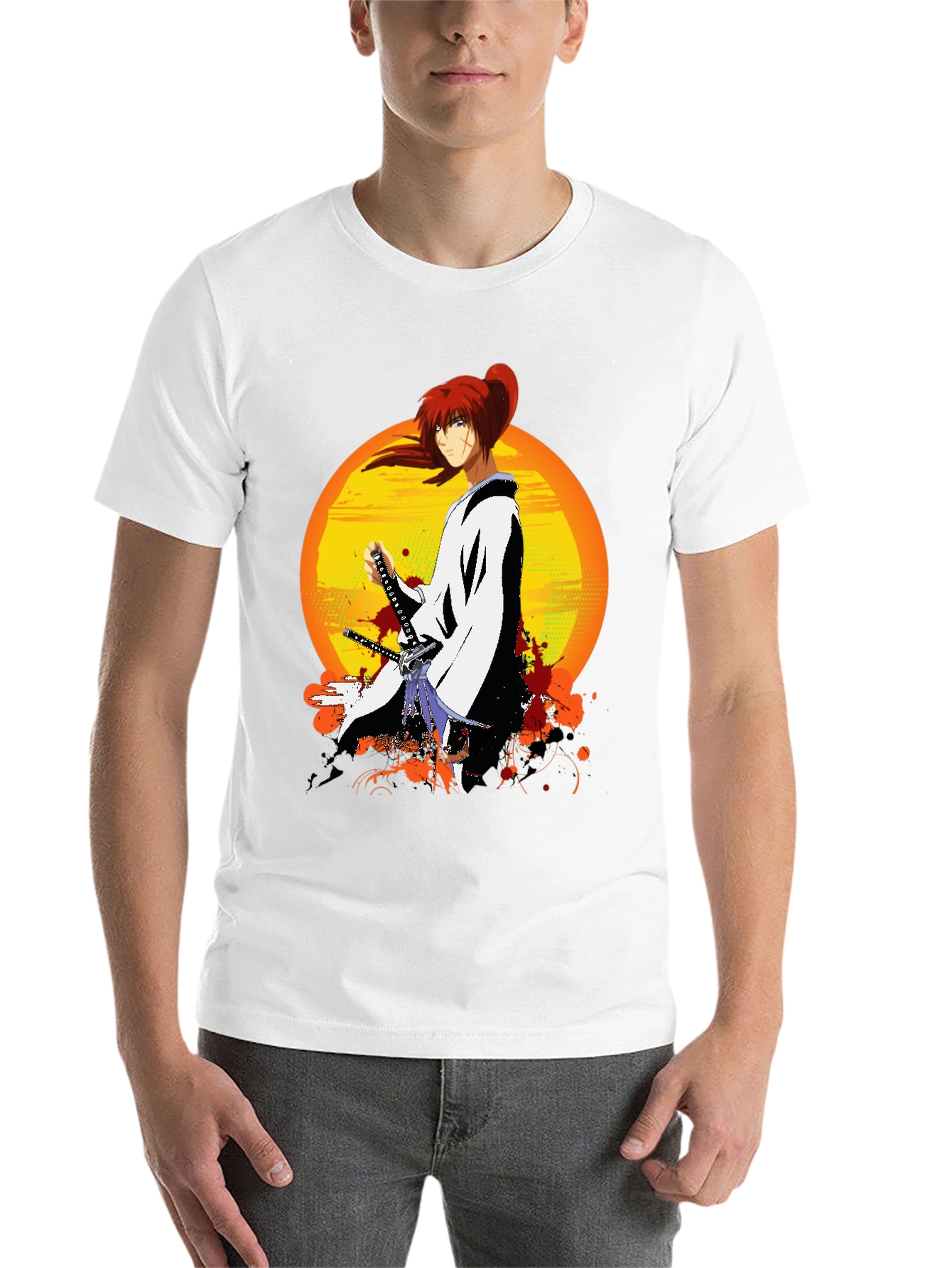 Black Anime Samurai T-Shirt view 14