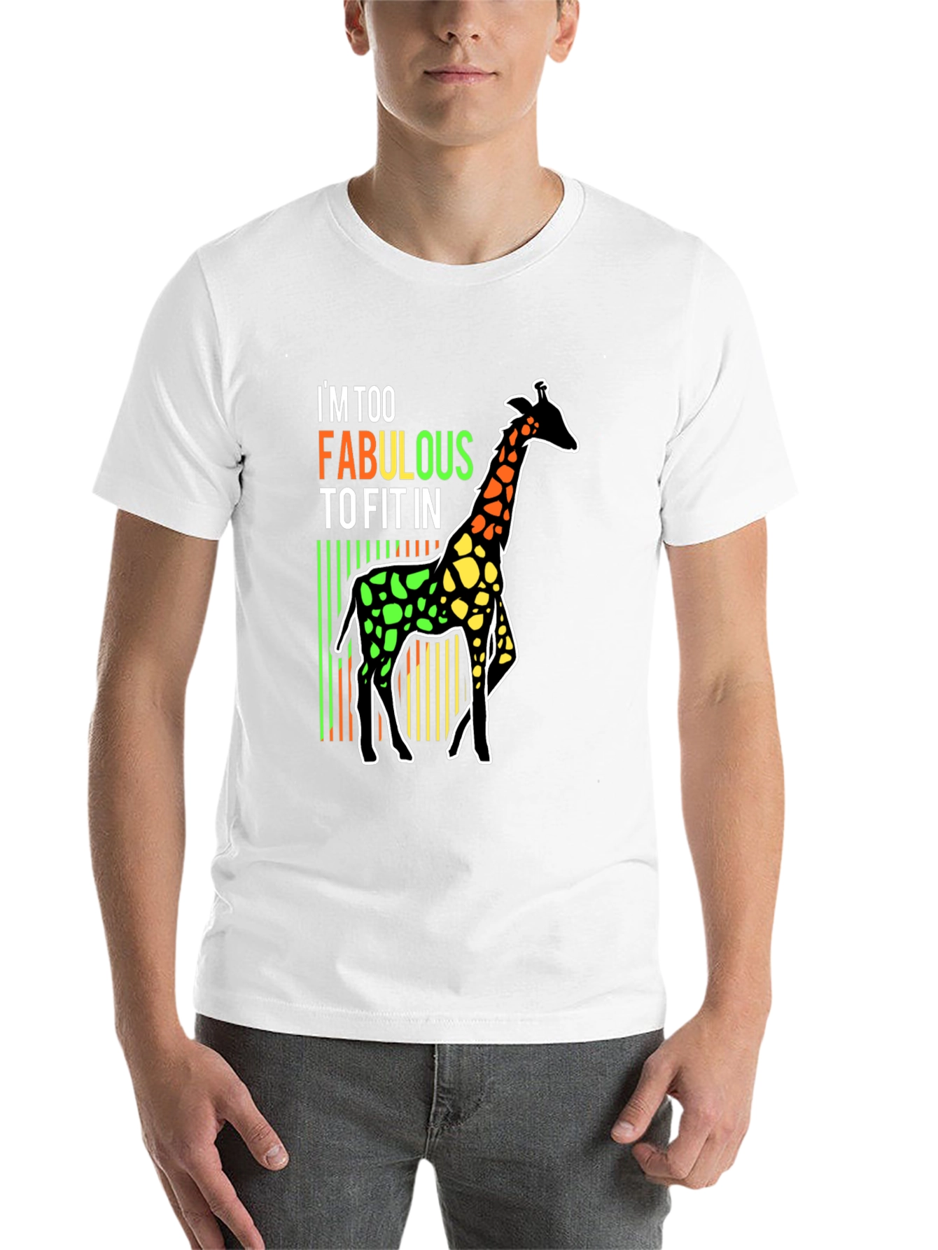 Black Fabulous Giraffe T-Shirt - Unique Design view 14