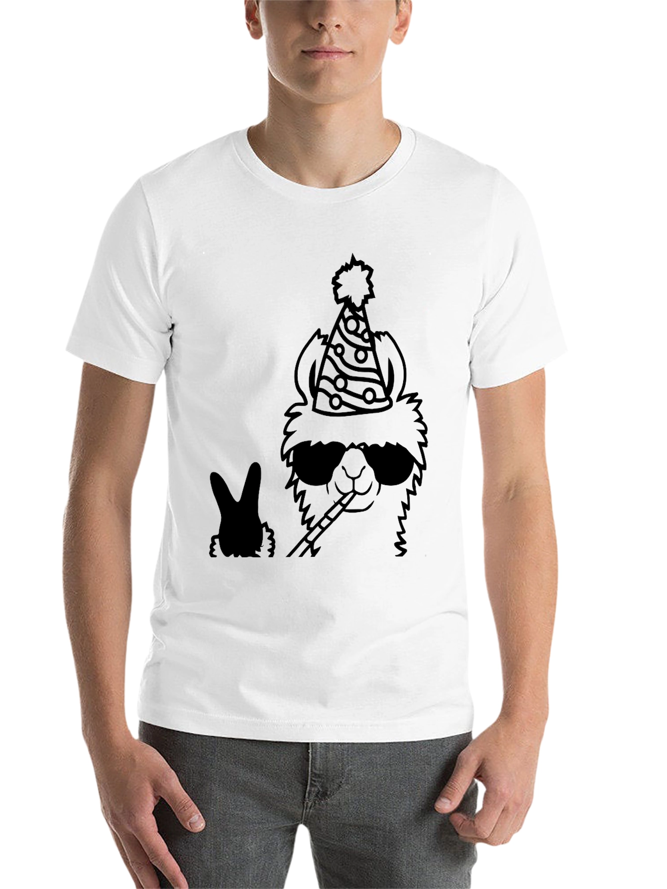 Black Party Llama T-Shirt view 14