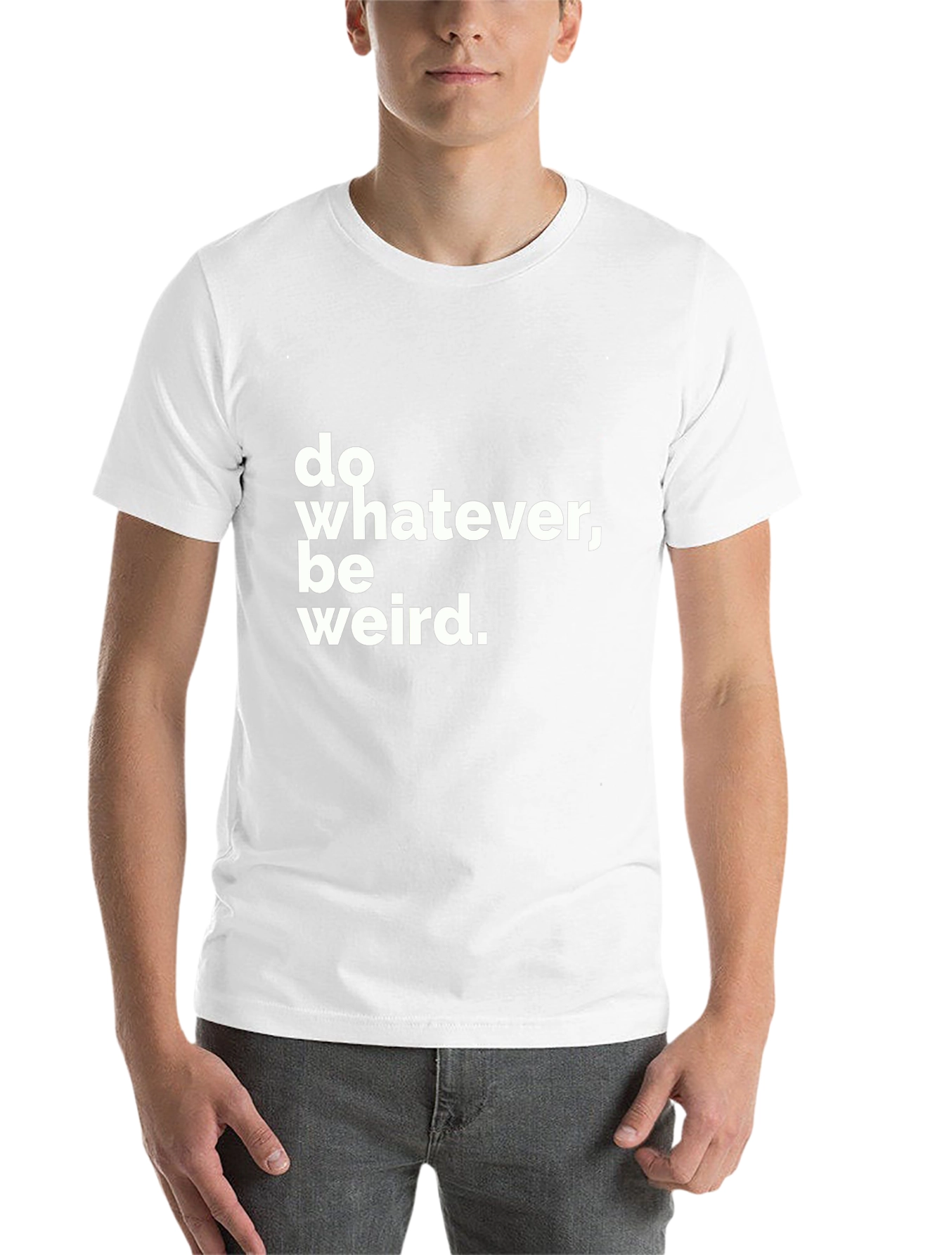 Black Do Whatever, Be Weird T-Shirt - Black Crew Neck Tee view 14