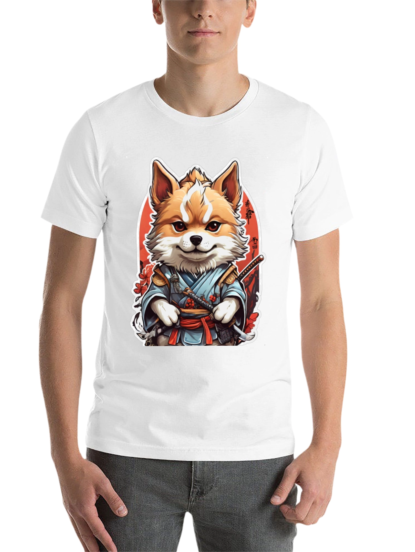 Black Samurai Fox Graphic Tee view 14