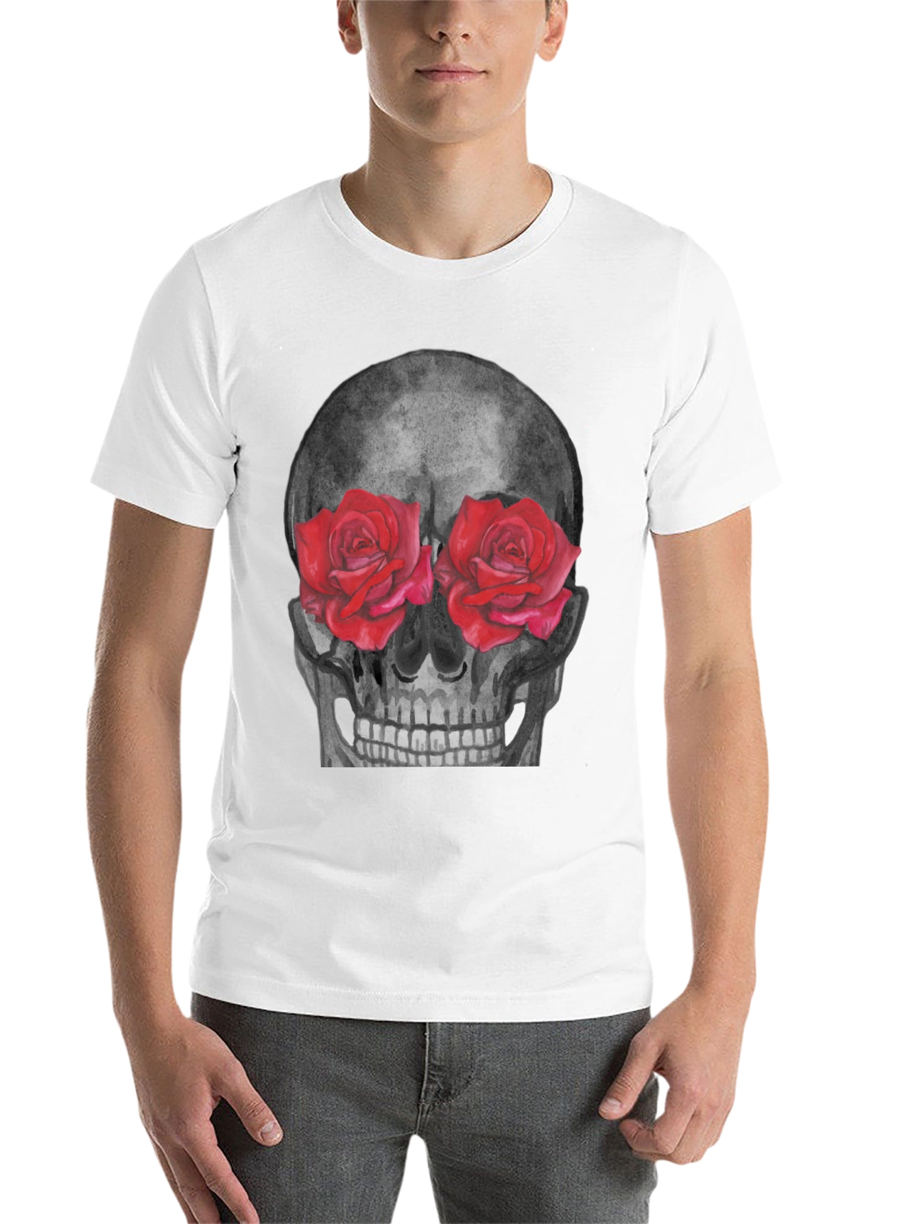Black Skull & Roses Graphic Tee - Unique Design view 14