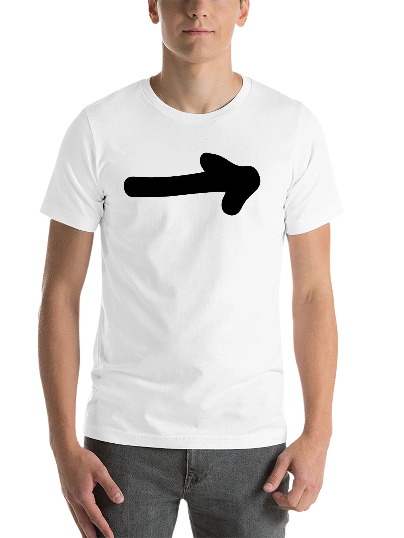 Black Men's Black Graphic T-Shirt - Arrow Design view 14