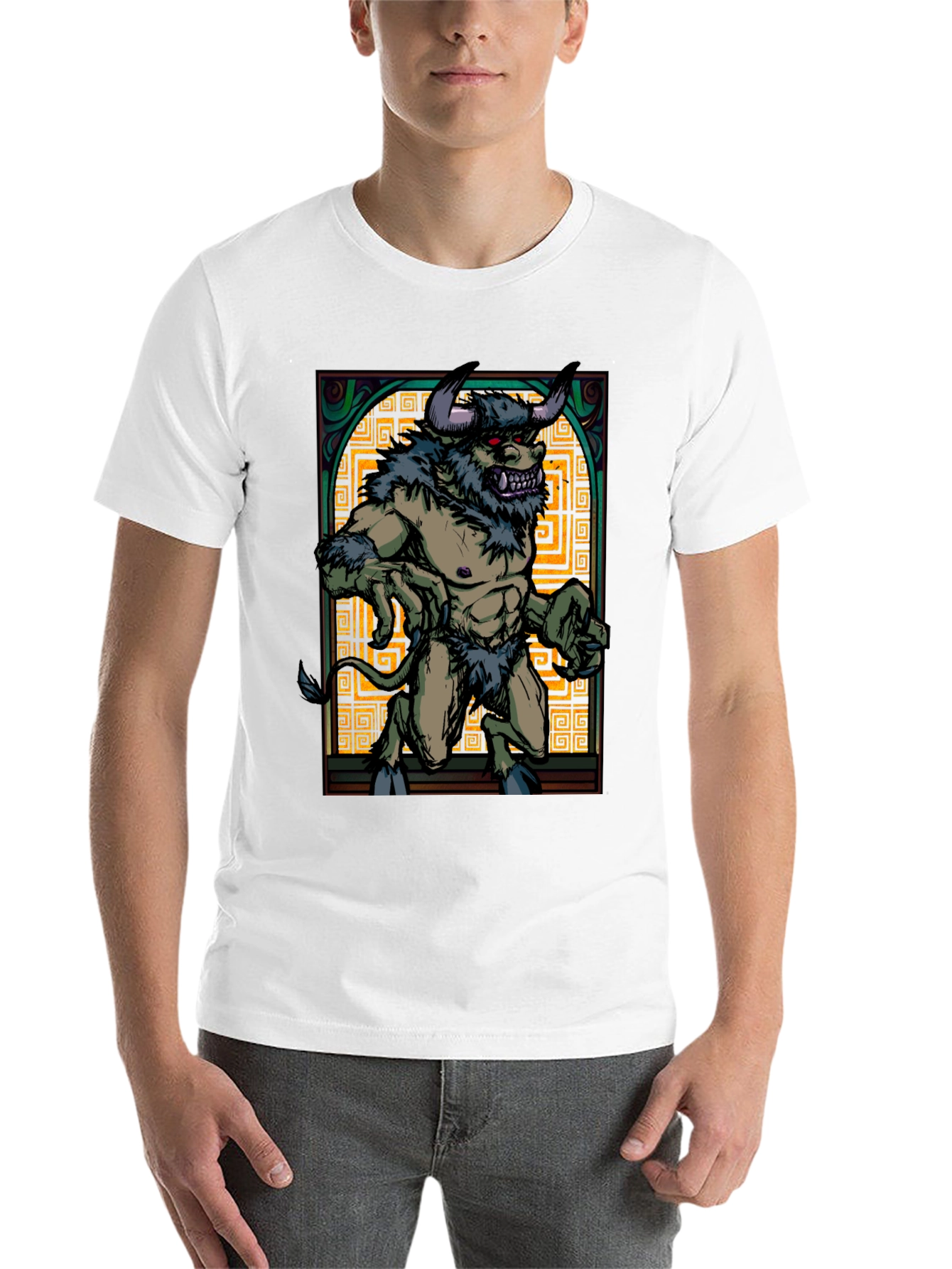 Black Minotaur Graphic Tee - Black Cotton Shirt view 14
