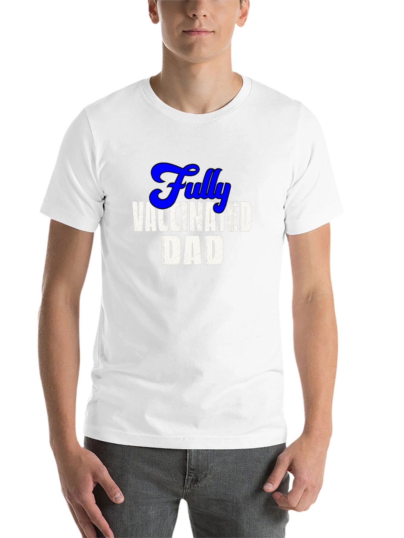 Black Fully Vaccinated Dad Tee - Cool Novelty T-Shirt view 14