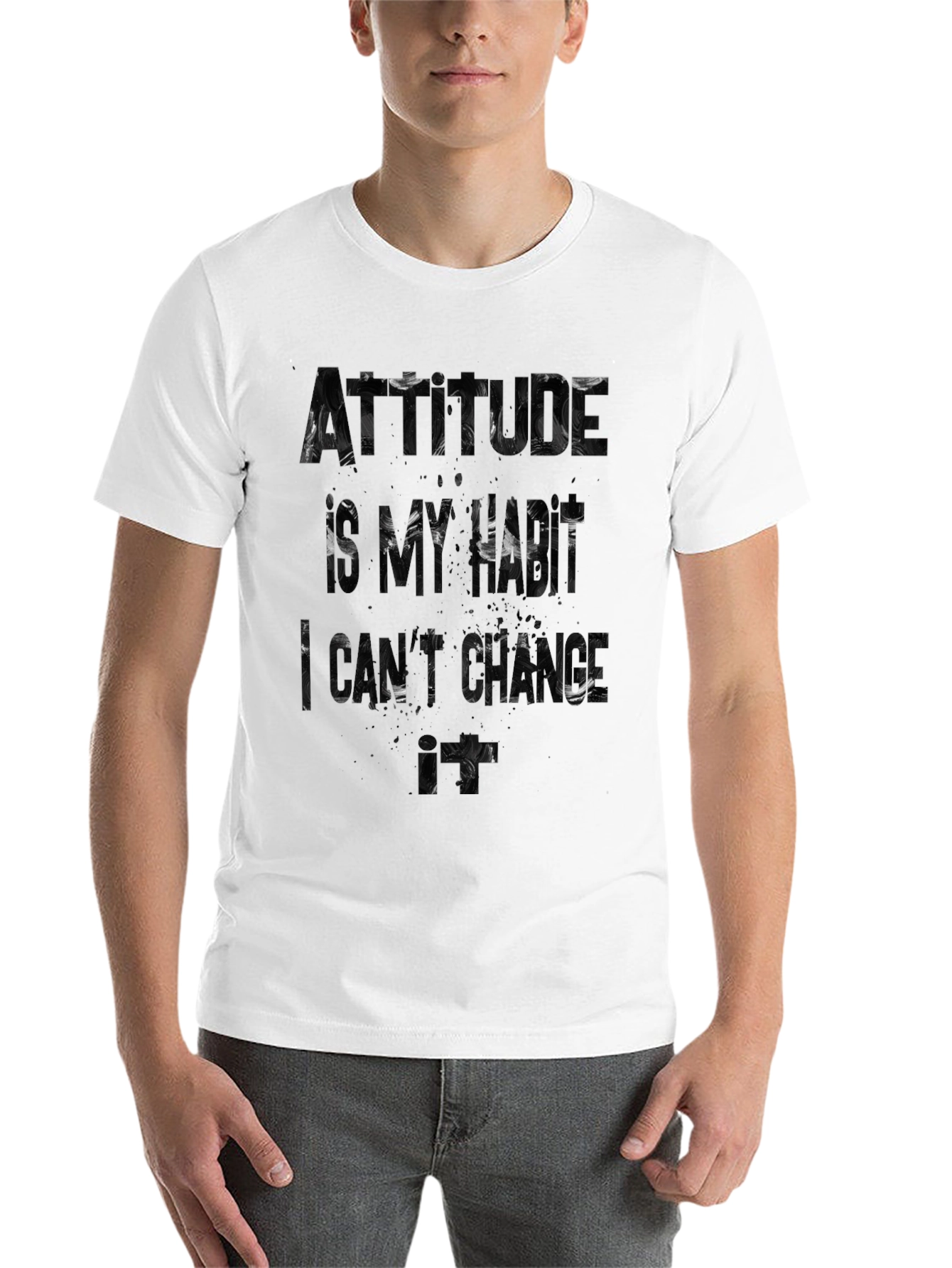 Black Attitude is My Hustle Graphic T-Shirt - Black view 14