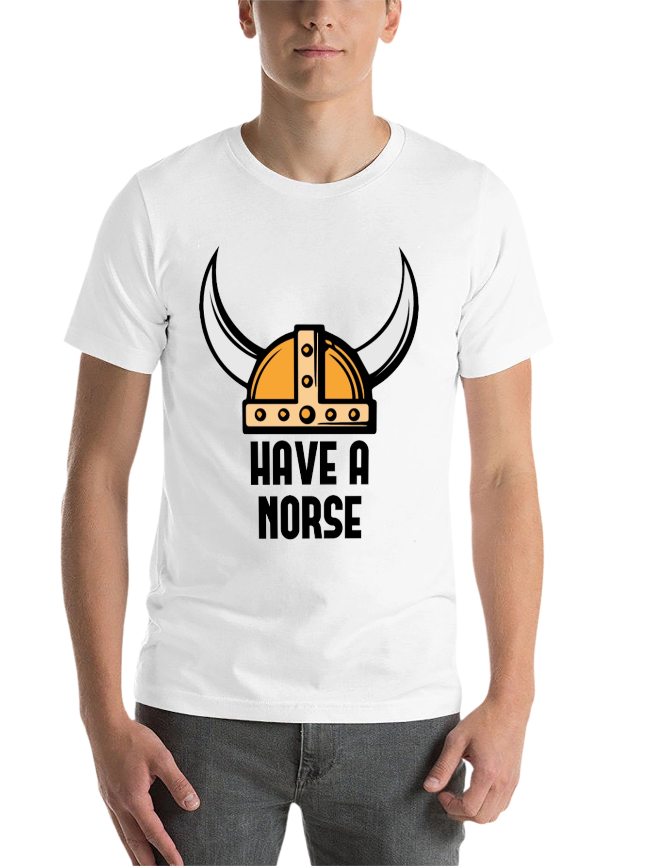 Black Have A Norse Day Viking Helmet T-Shirt view 14