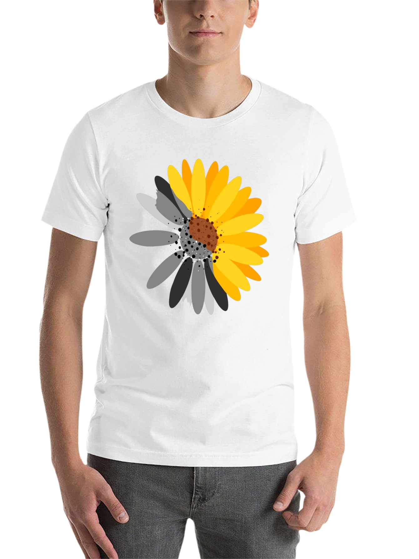 Black Black T-Shirt with Sunflower Graphic view 14