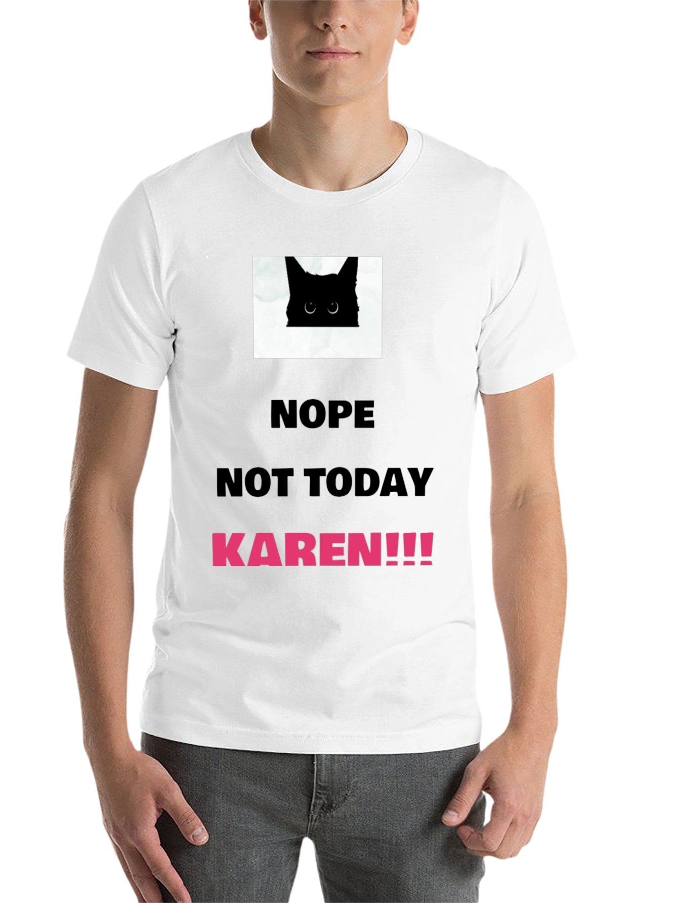 Black Nope Not Today Karen T-Shirt view 14