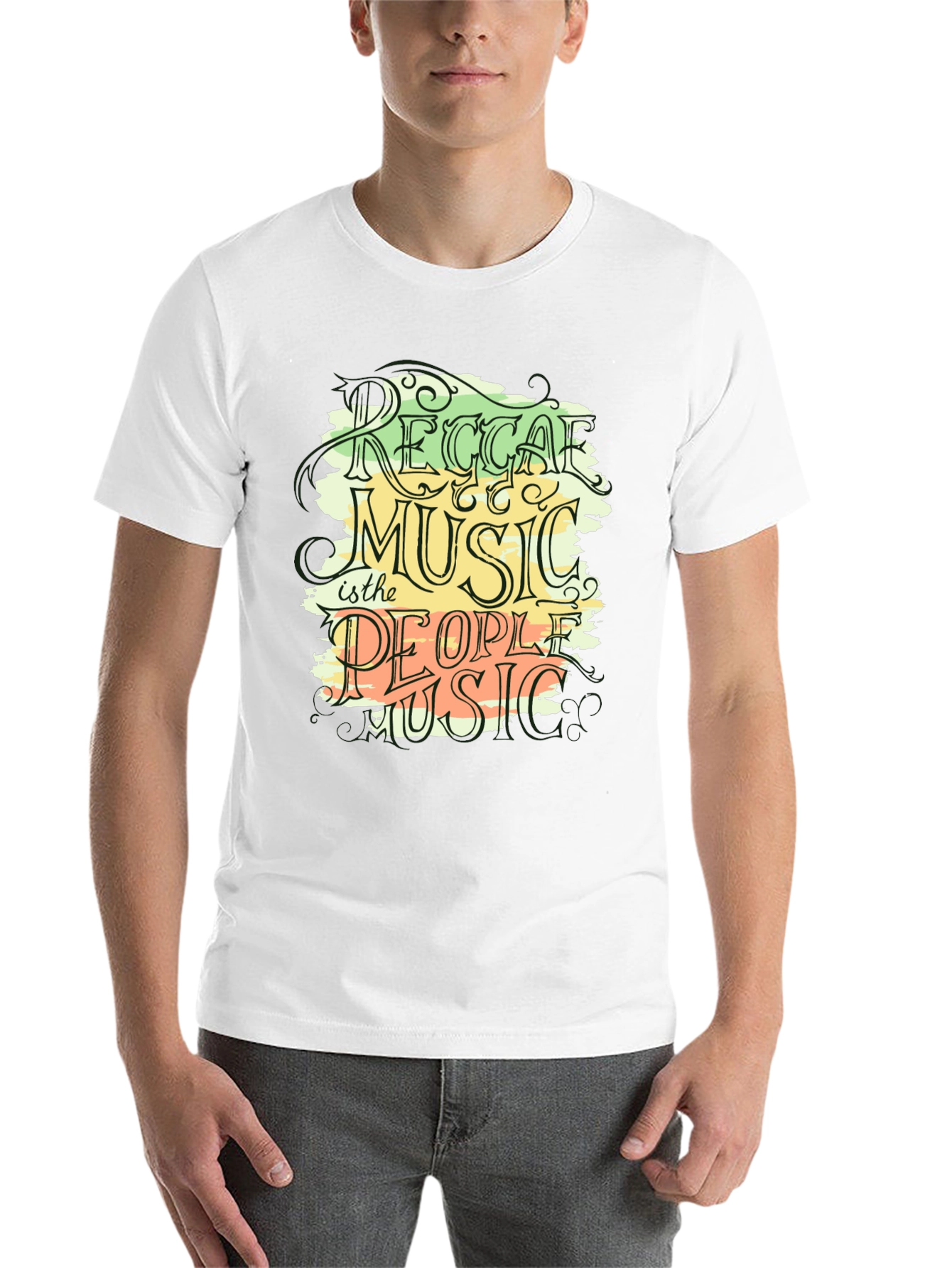 Black Reggae Music Graphic Black T-Shirt view 14