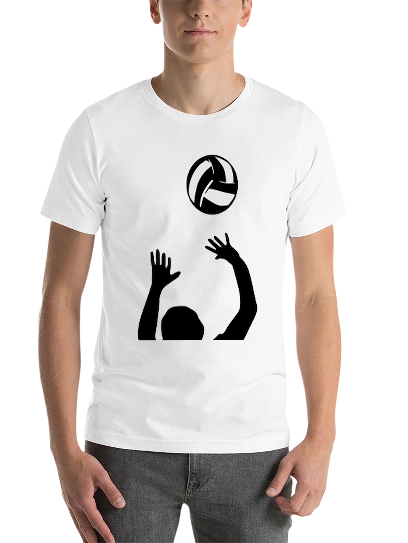 Black Volleyball Player Graphic Tee - Black Cotton Shirt view 14