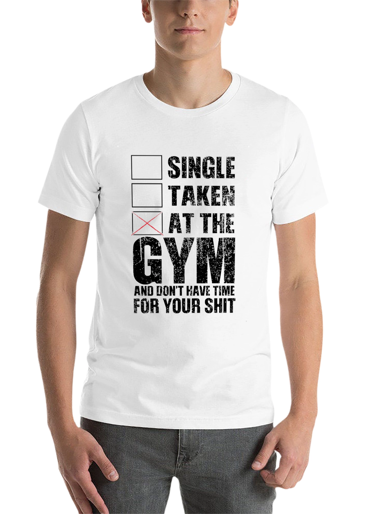 Black Gym Life T-Shirt: Single, Taken, At The Gym view 14