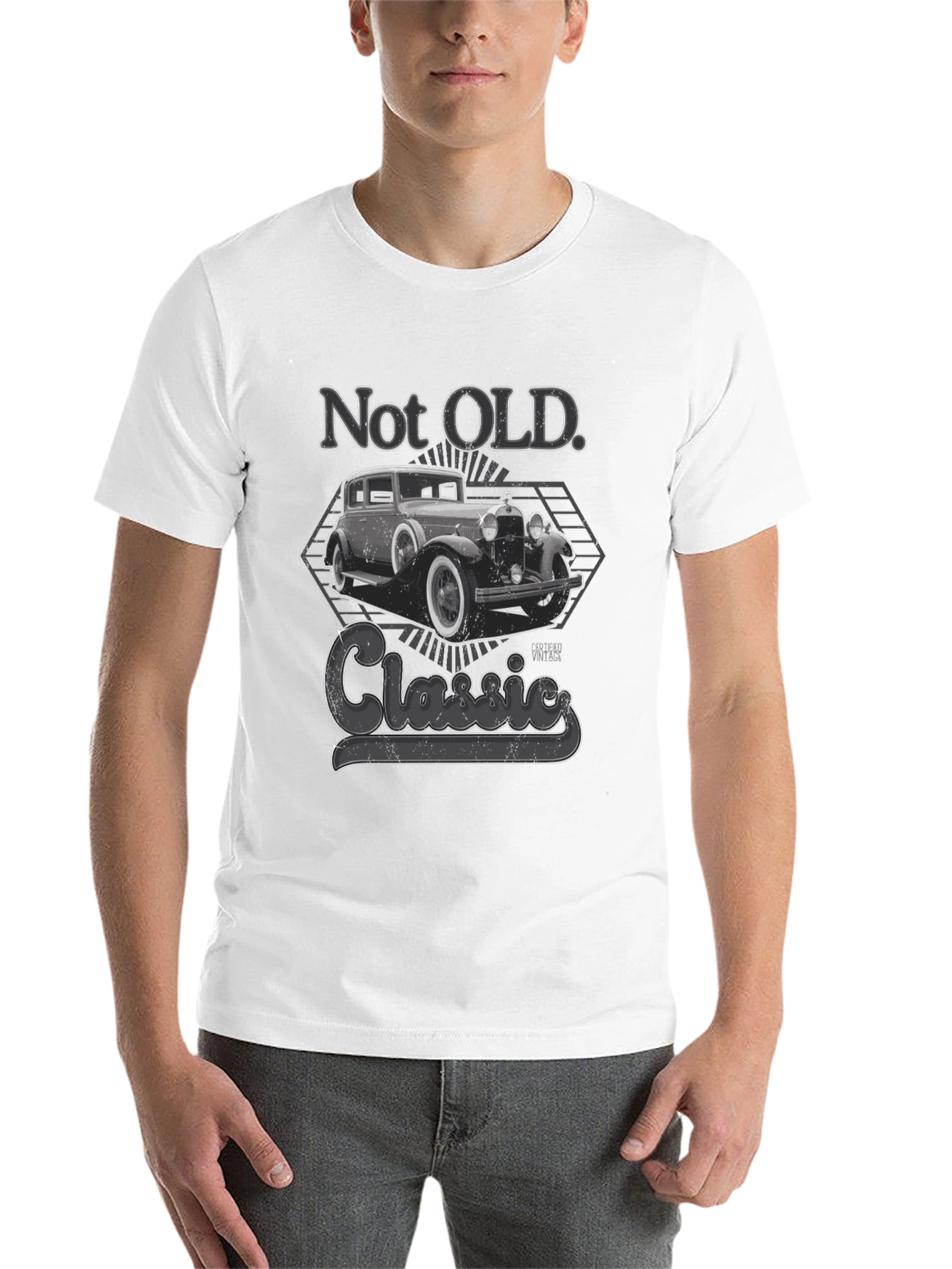 Black Not Old Classic Car T-Shirt view 14