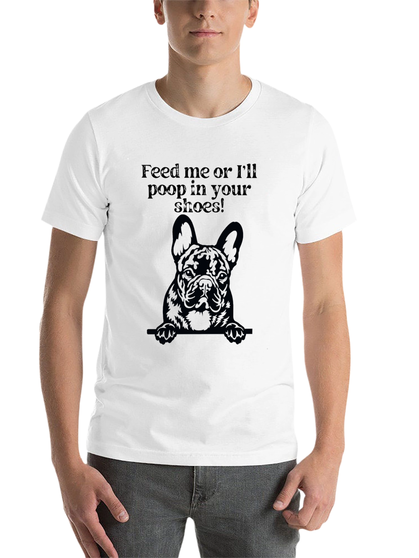 Black Feed Me Dog Graphic T-Shirt view 14