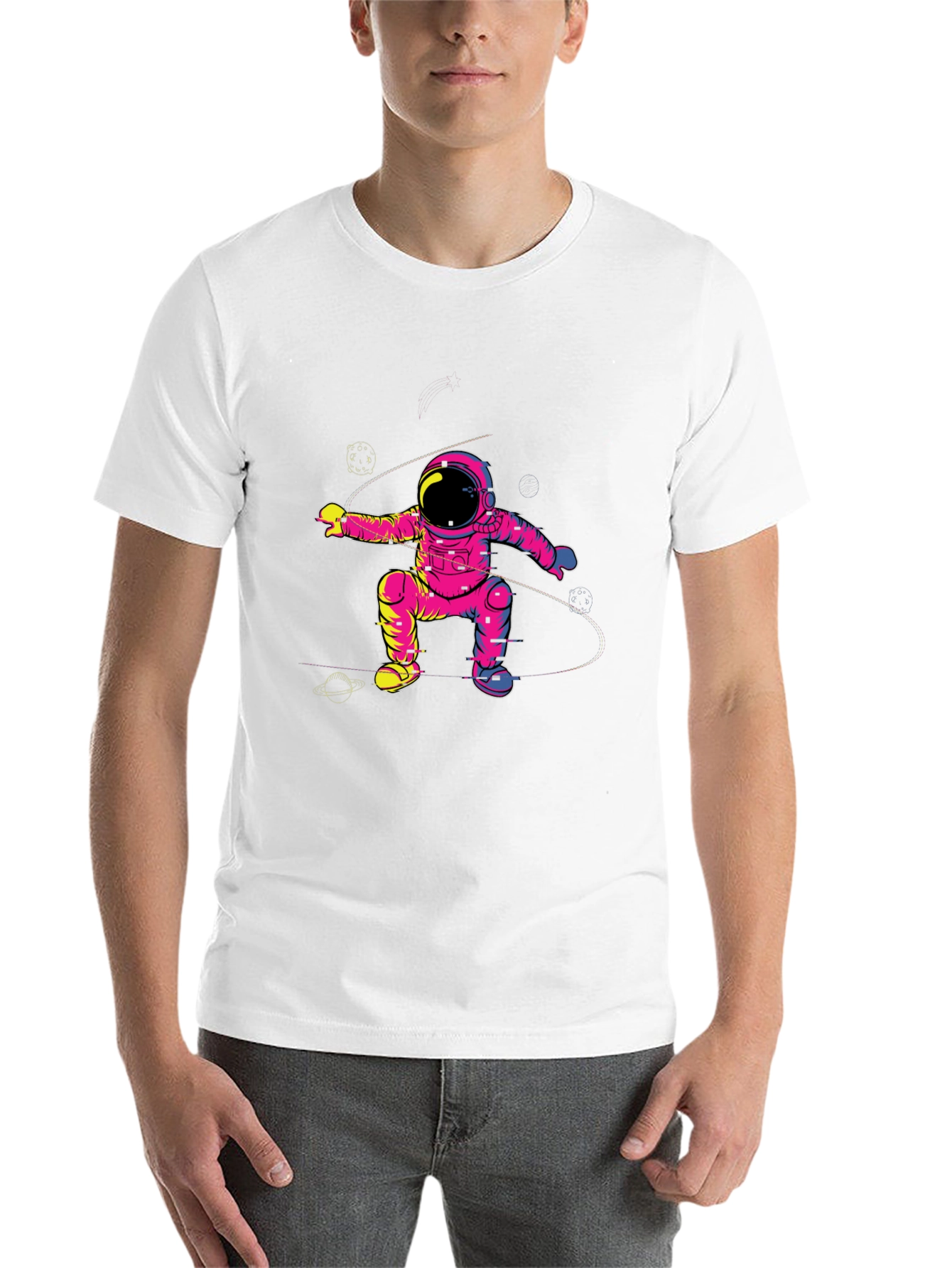 Black Astronaut Graphic Tee - Galaxy Explorer T-Shirt view 14