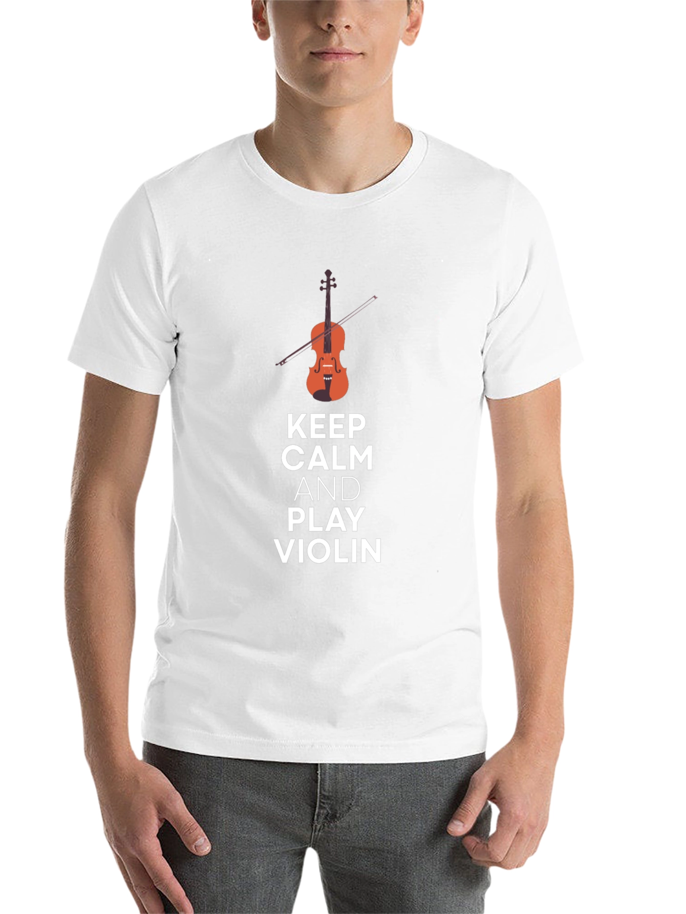 Black Keep Calm and Play Violin Graphic Tee - Black view 14