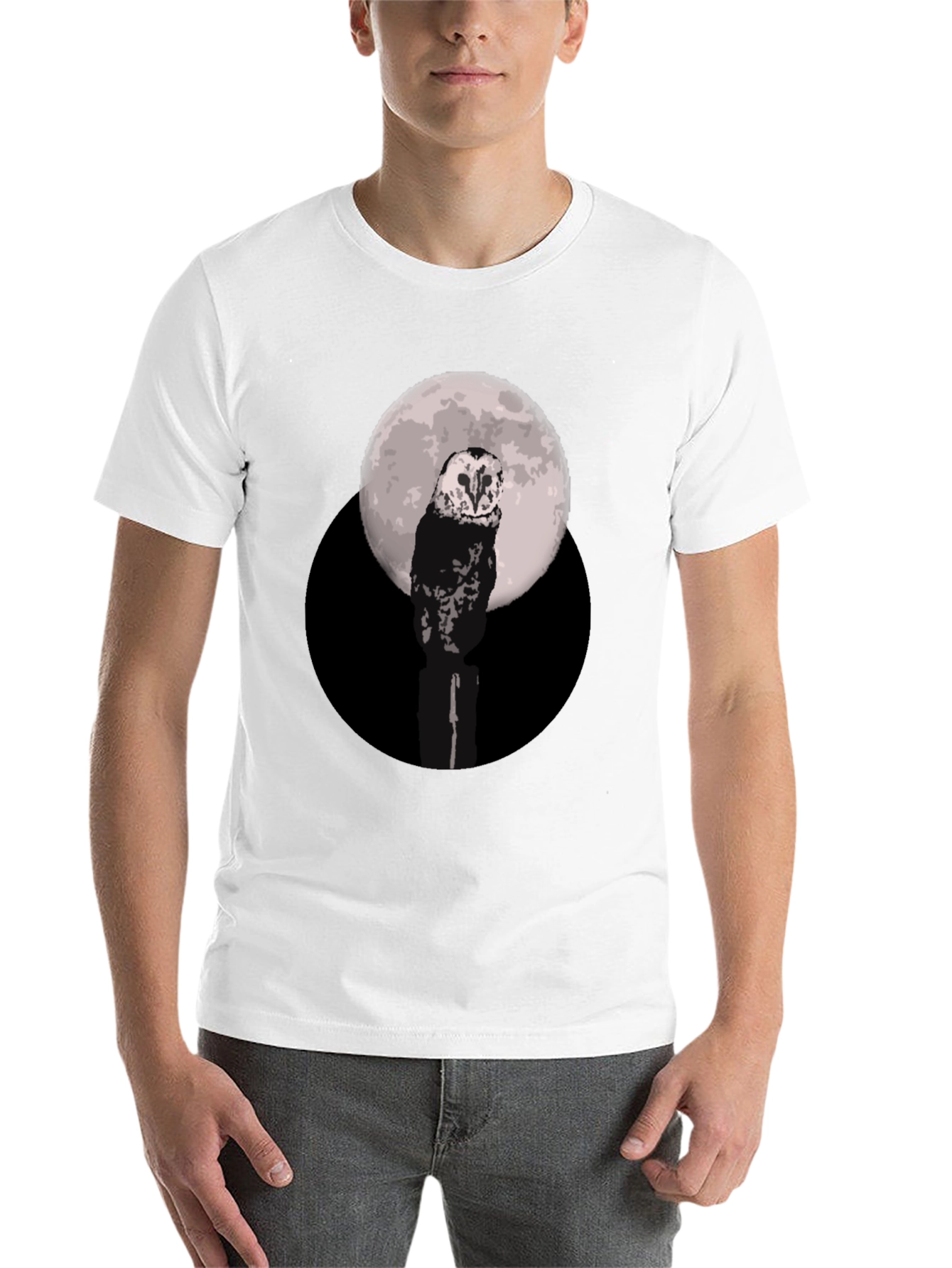 Black Owl Moon Graphic Tee - Black Cotton Blend view 14
