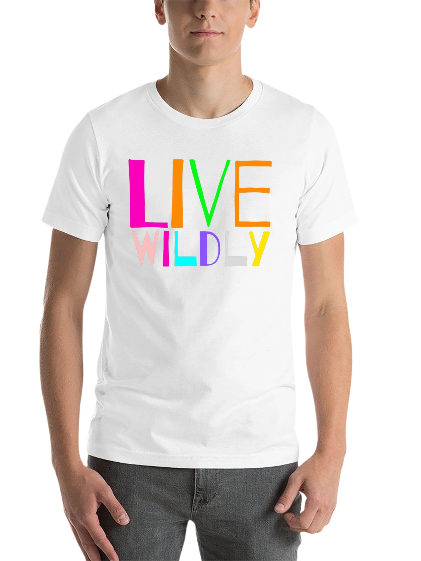 Black Live Wildly Graphic Tee - Colorful Design view 14