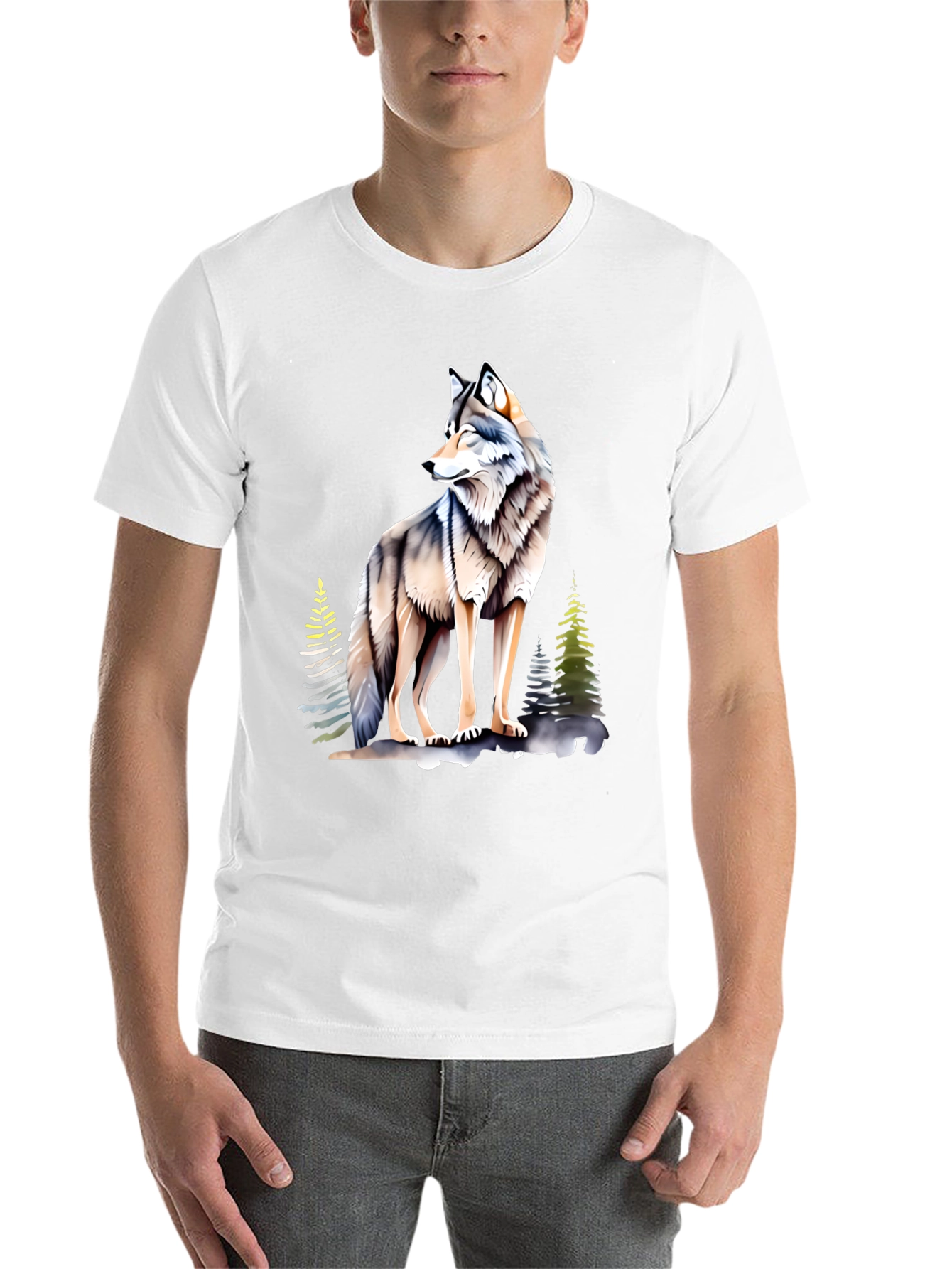 Black Wolf Graphic Tee - Cool Nature Design view 14