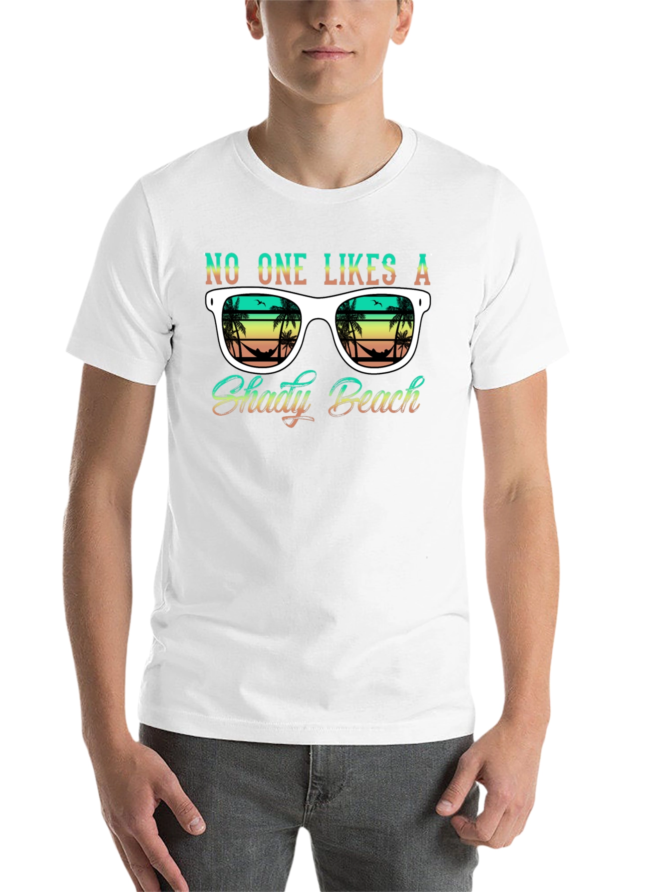 Black Shady Beach Sunglasses Graphic T-Shirt view 14