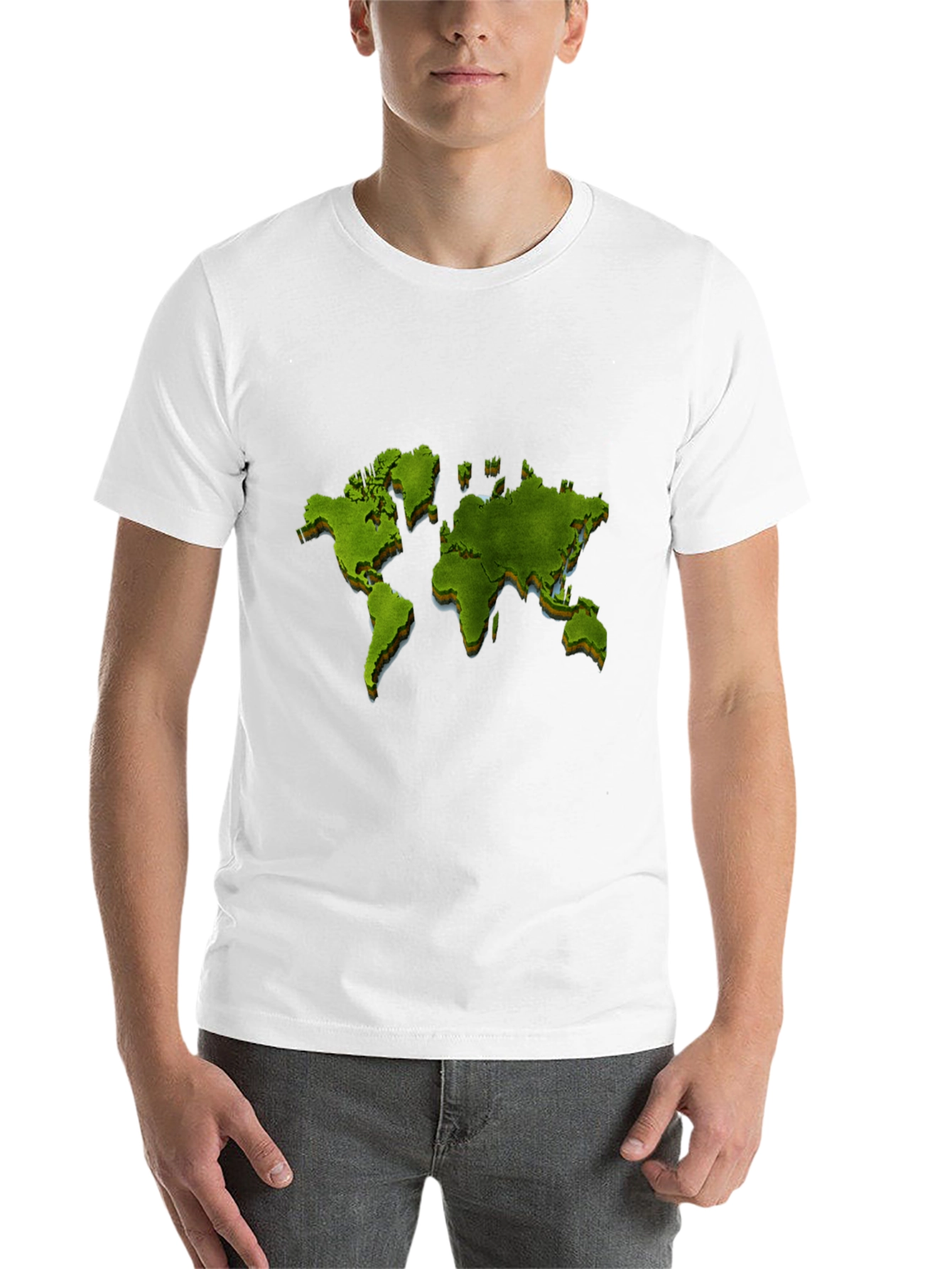 Black World Map Graphic Print Black T-Shirt view 14