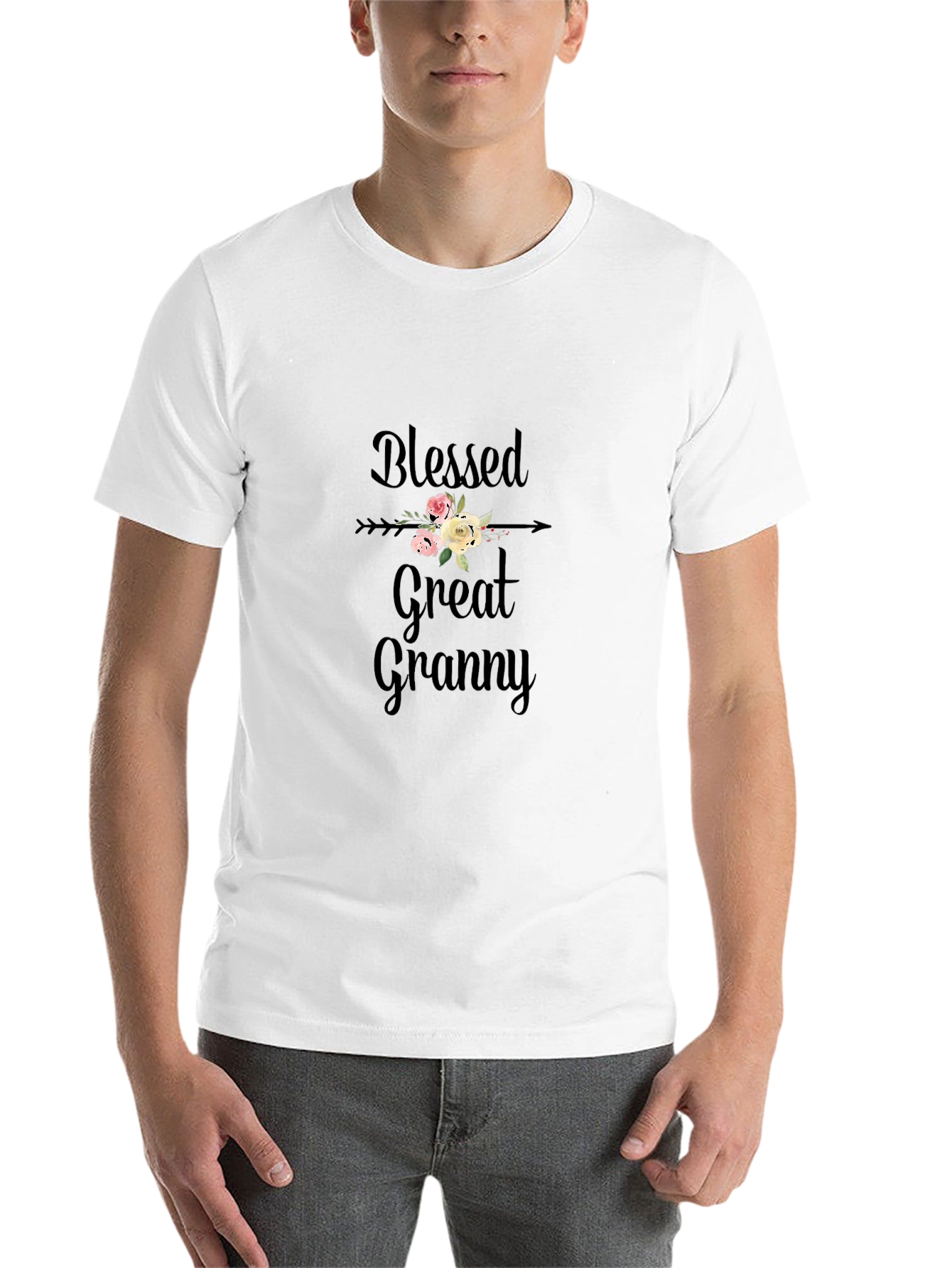 Black Blessed Great Granny T-Shirt - Floral Arrow Design view 14