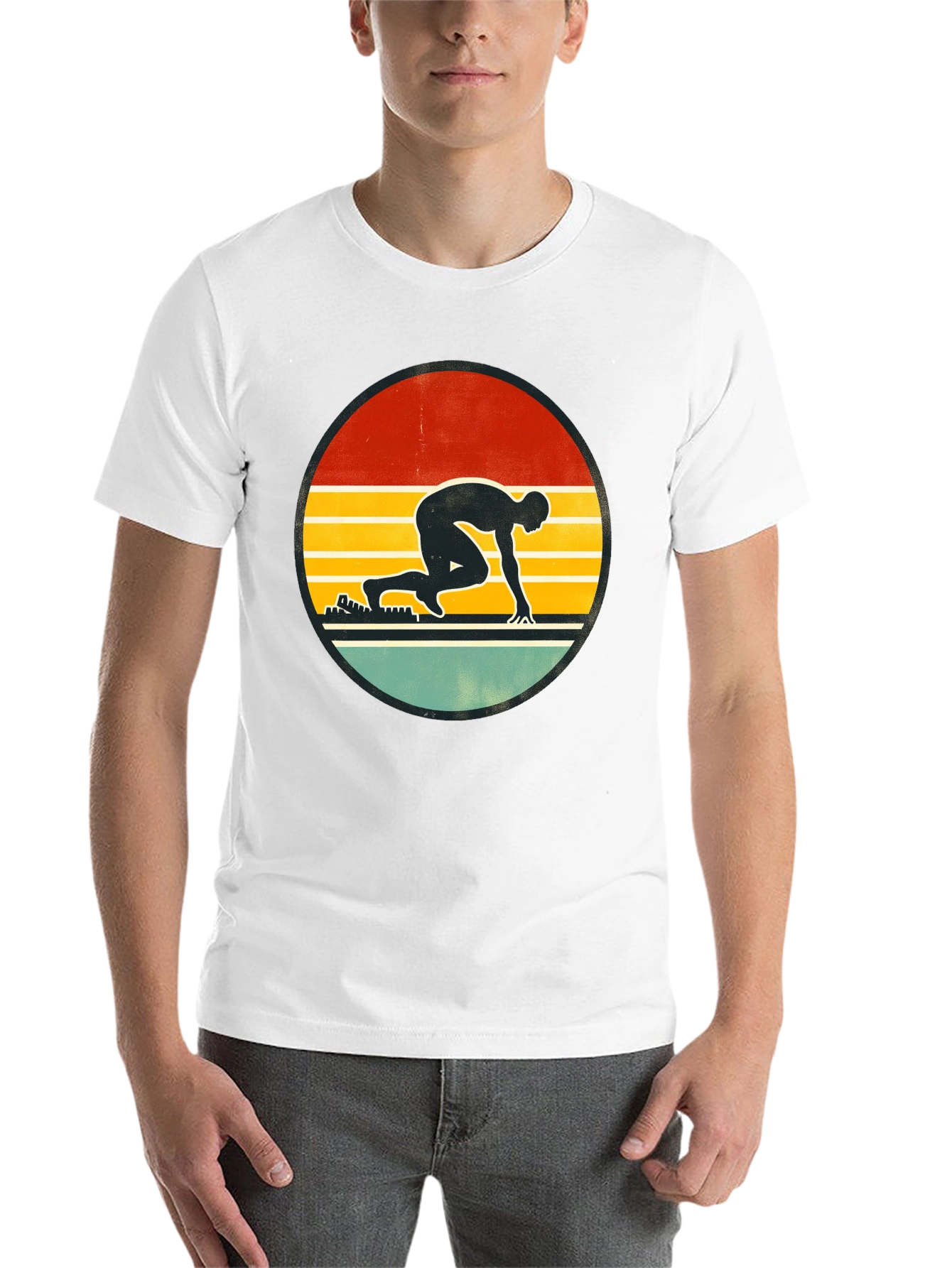 Black Retro Runner Graphic T-Shirt view 14