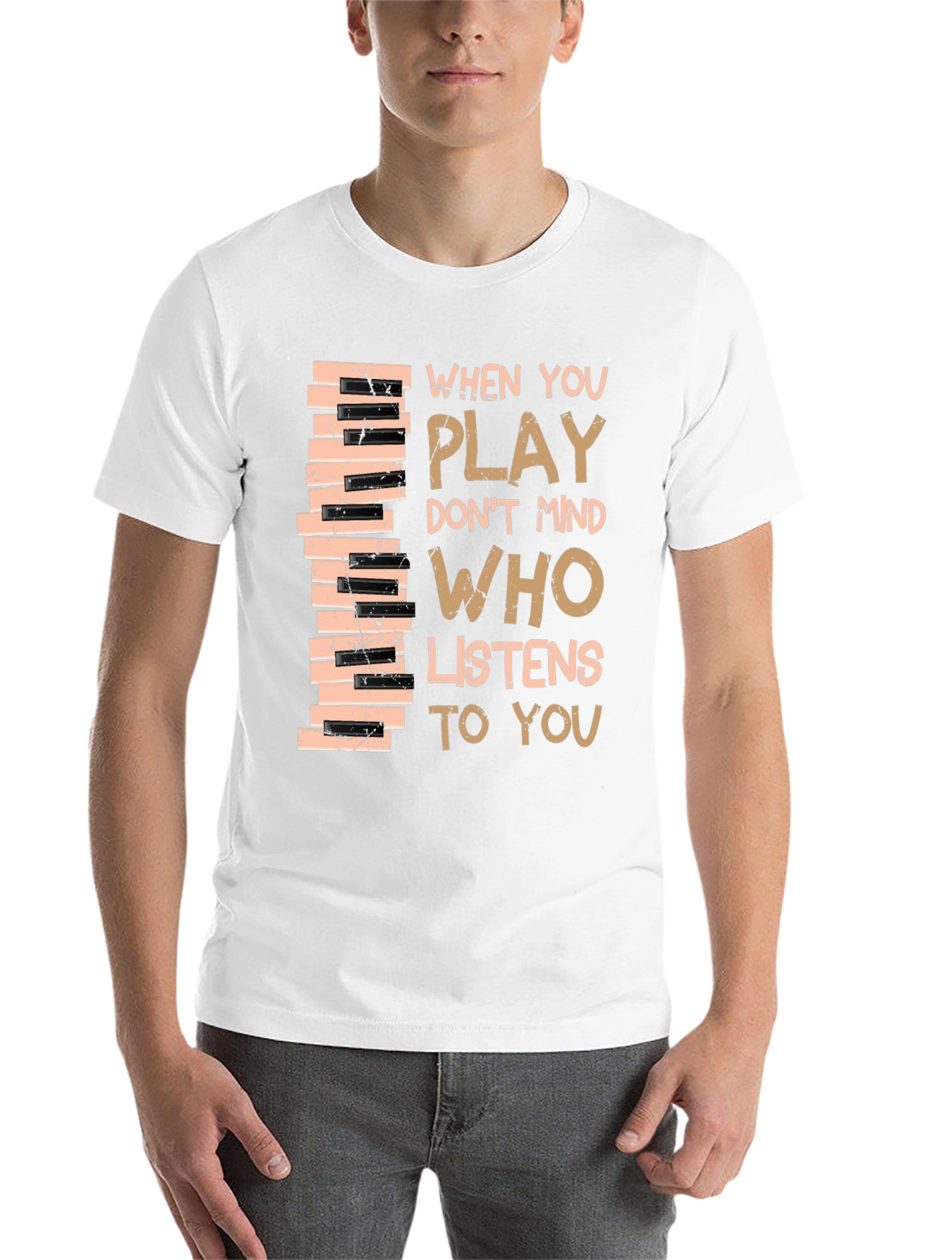 Black Piano Keys T-Shirt - Musical Inspiration view 14