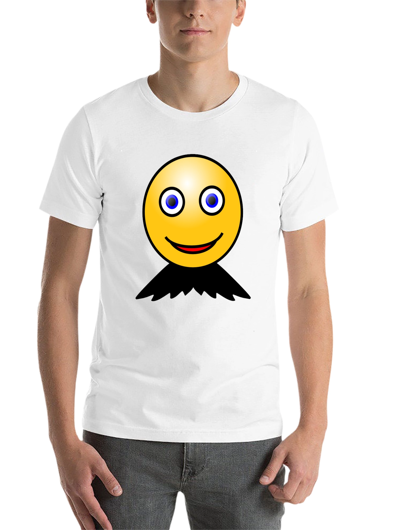 Black Smiley Face Graphic Black T-Shirt view 14