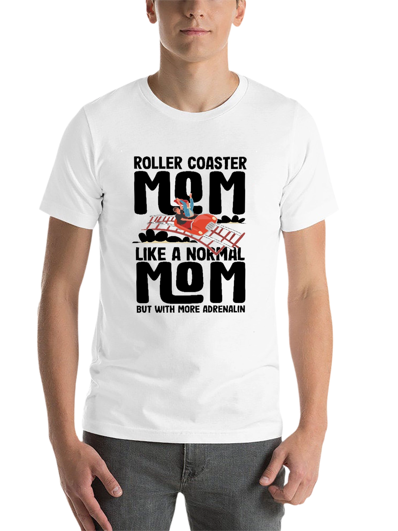 Black Roller Coaster Mom Graphic T-Shirt view 14