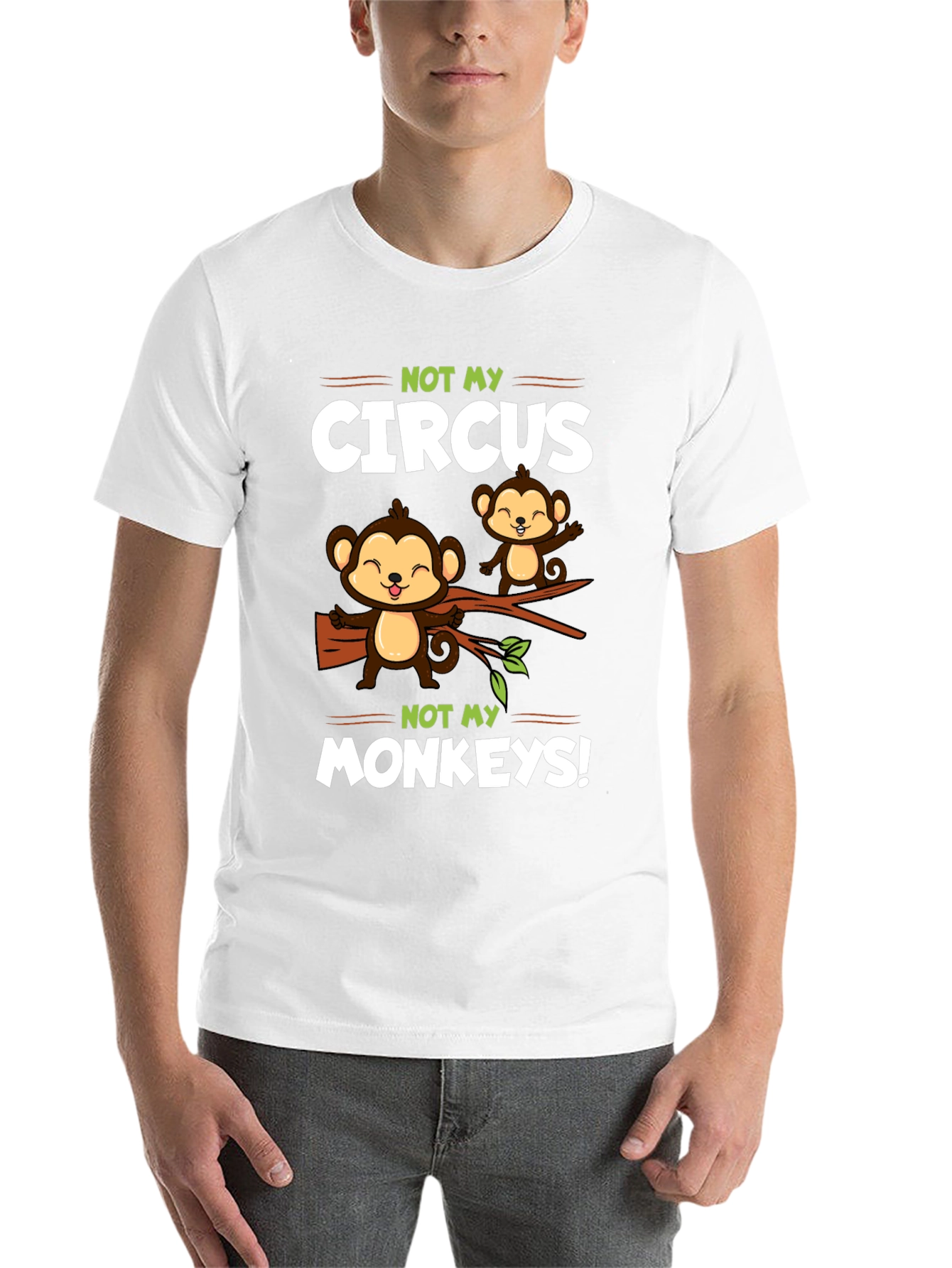 Black Funny Monkey Circus T-Shirt - Novelty Graphic Tee view 14
