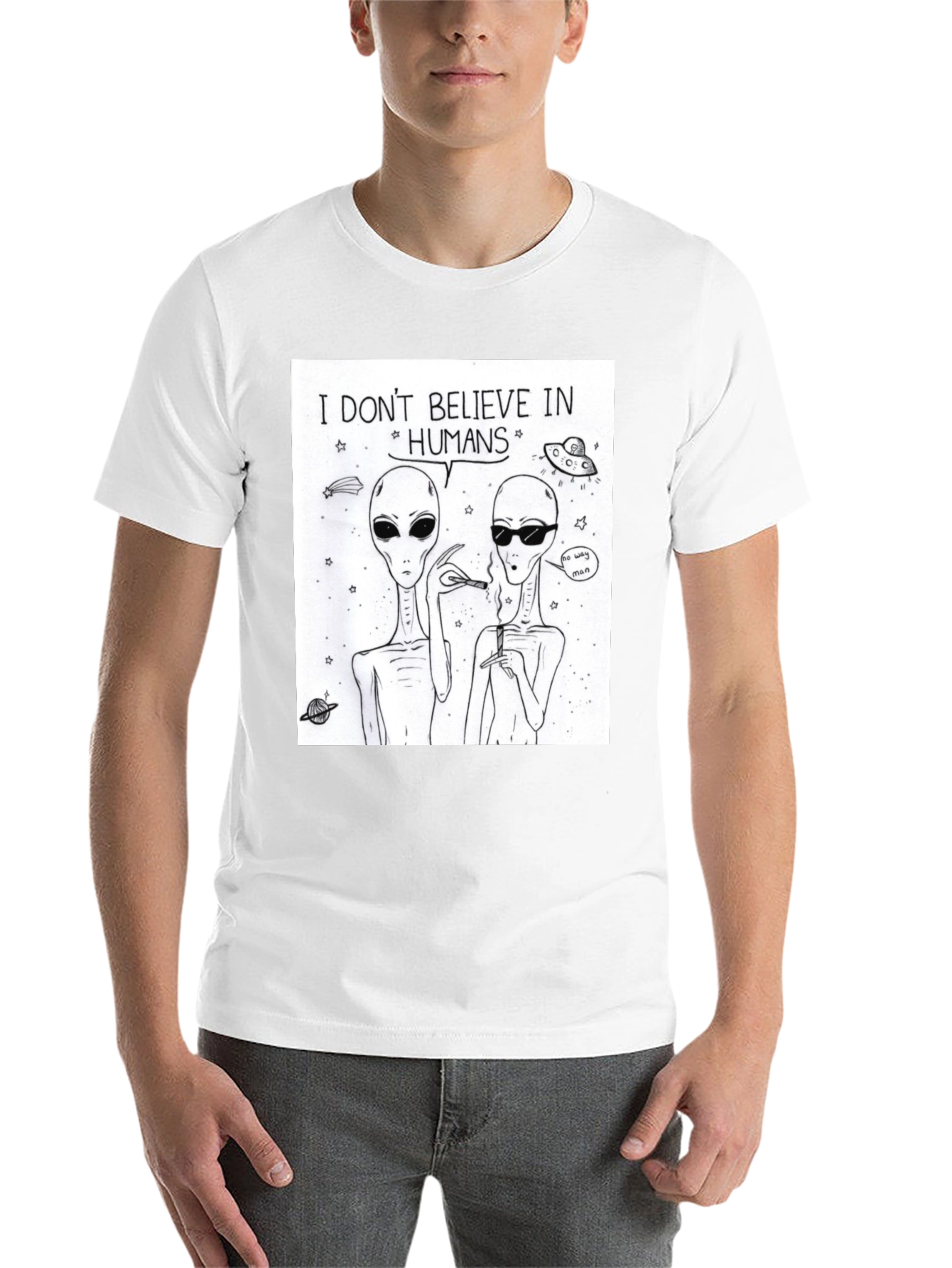 Black I Don't Believe In Humans Graphic Tee view 14